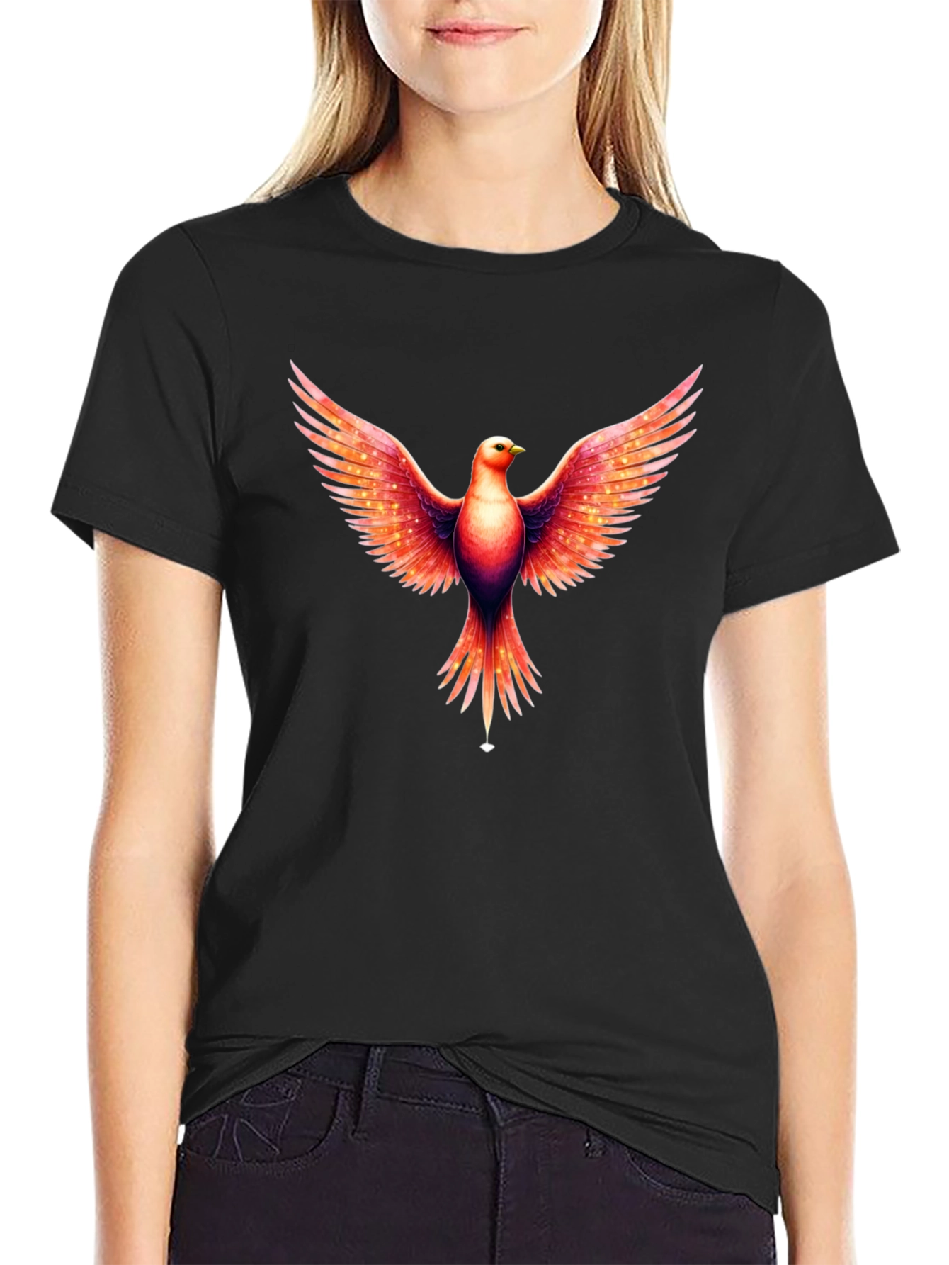 Black Phoenix Graphic T-Shirt - Rising in Style view 2