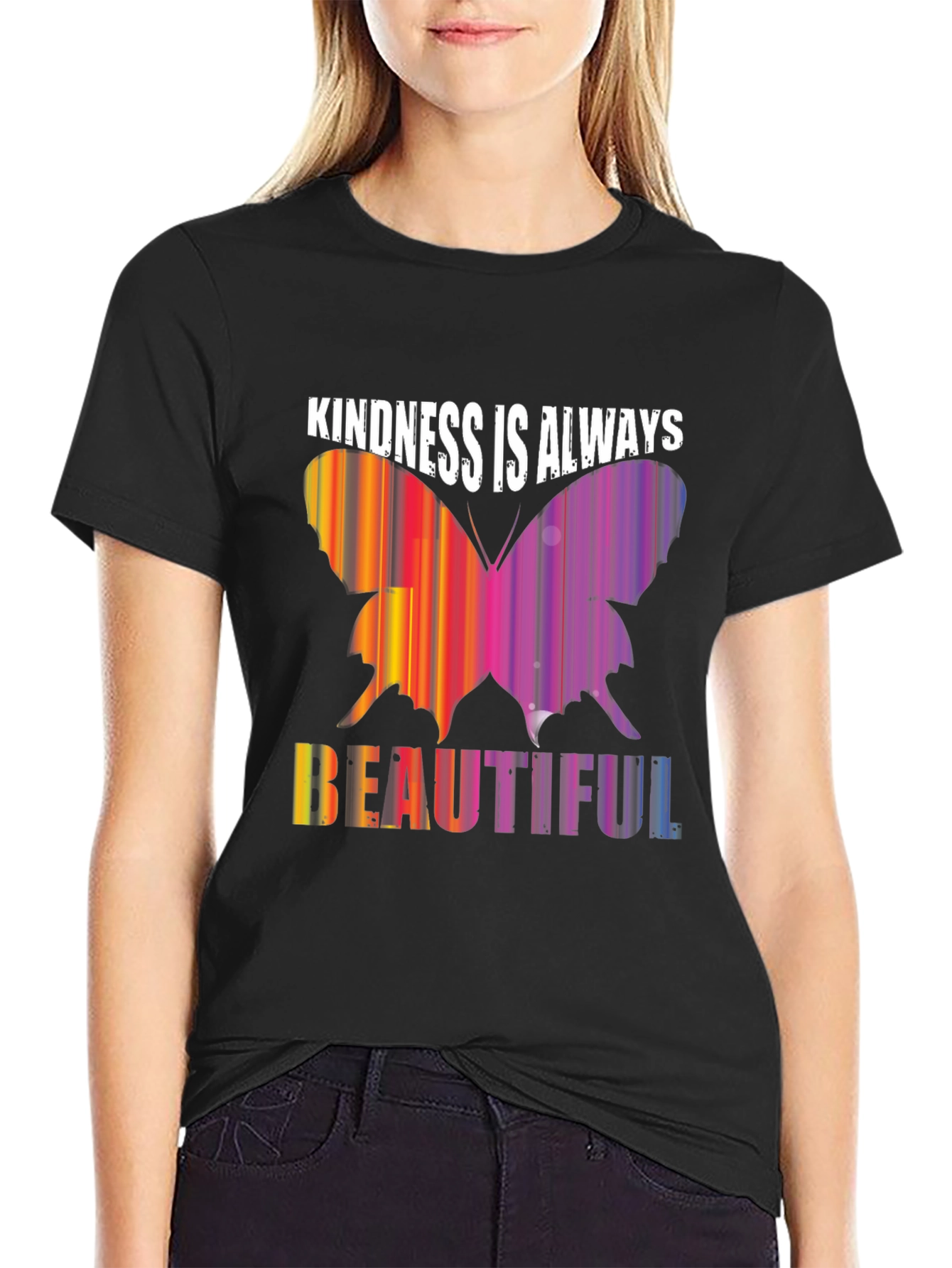 Black Kindness Is Always Beautiful Black Tee view 2