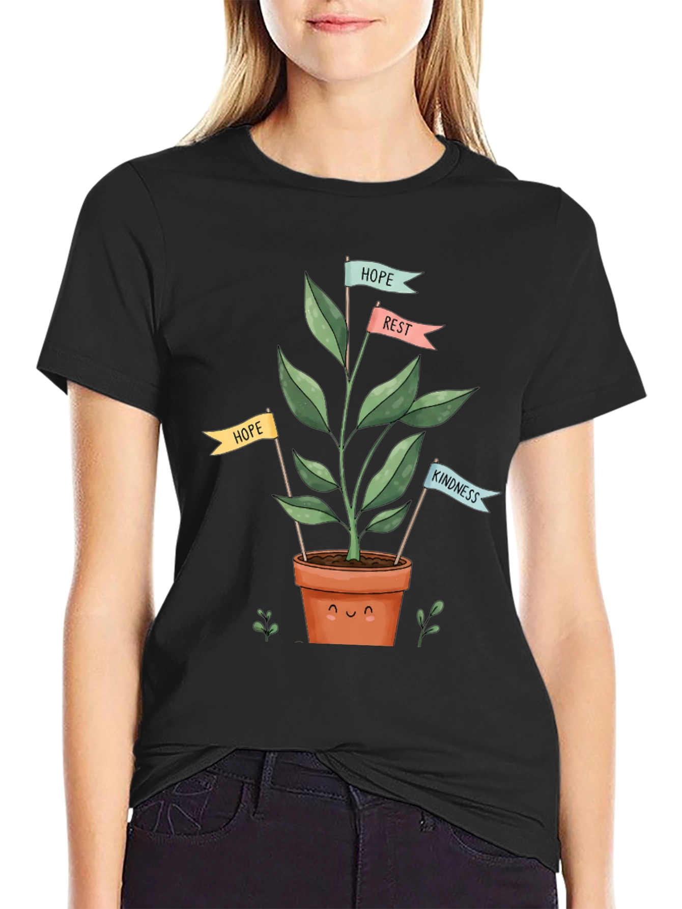Black Planting Kindness T-Shirt - Hope, Rest & Love view 2
