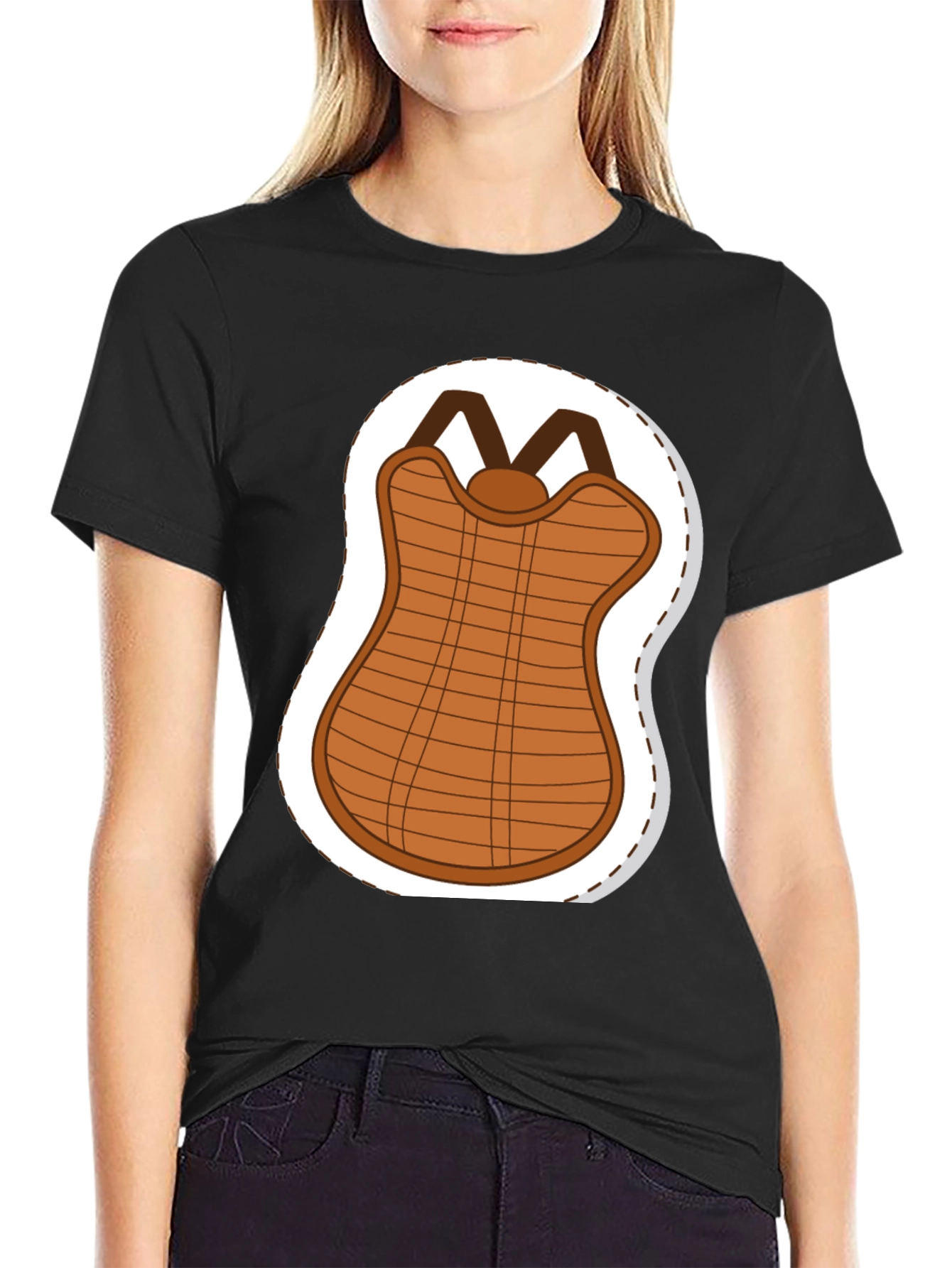 Black Baseball Catcher T-Shirt view 2