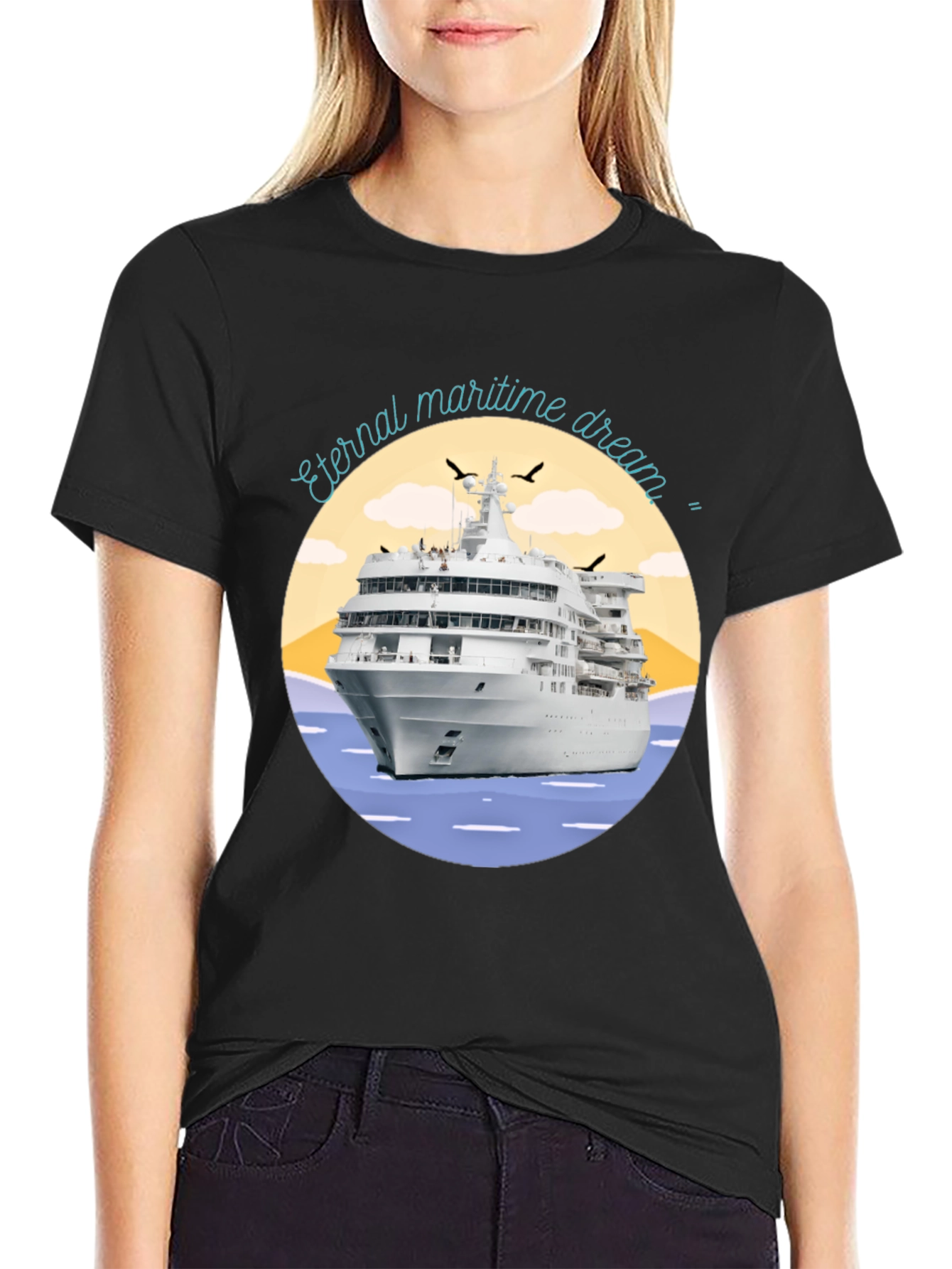 Black Eternal Maritime Dream Graphic T-Shirt view 2
