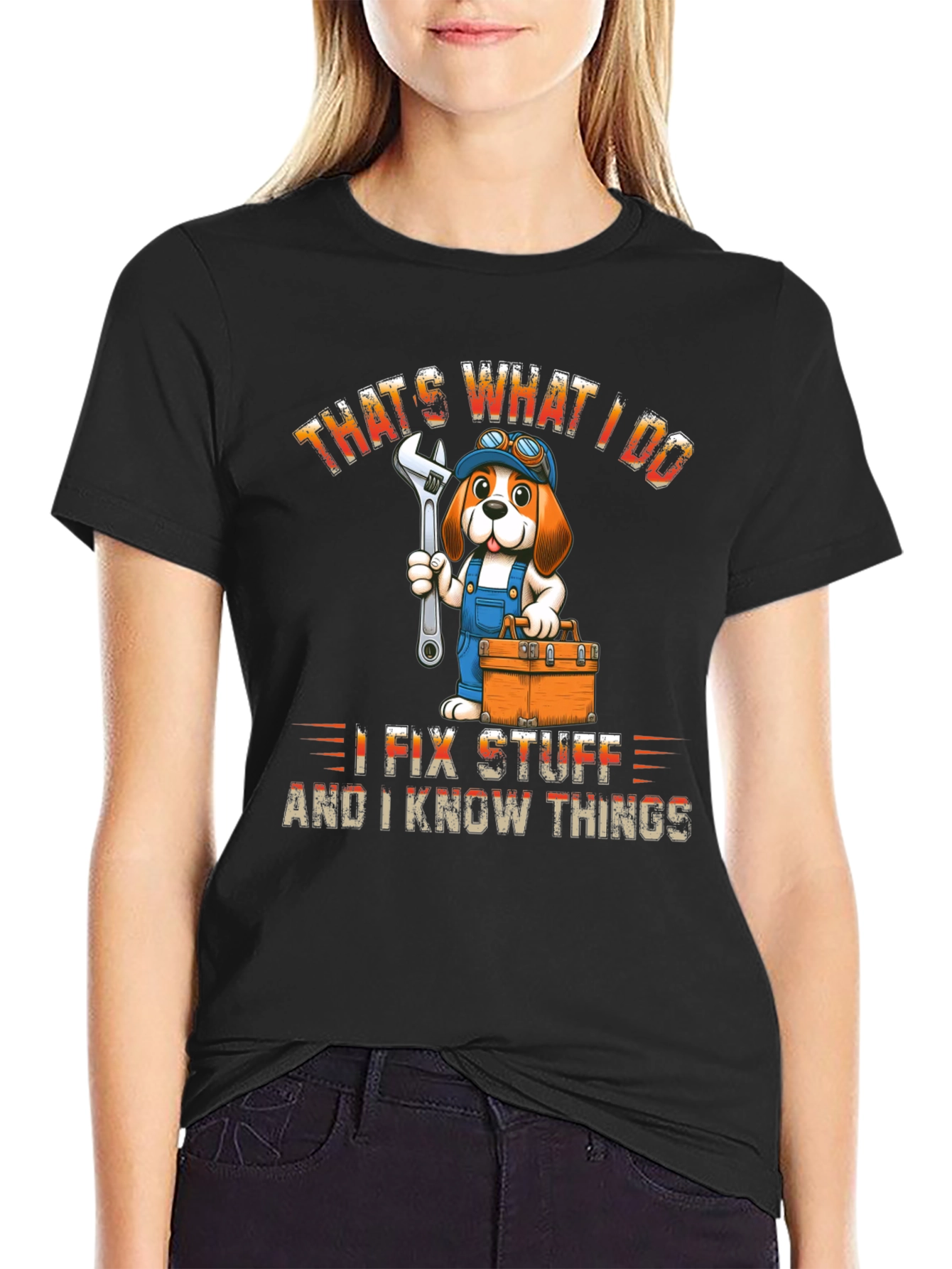 Black That's What I Do I Fix Stuff T-Shirt view 2