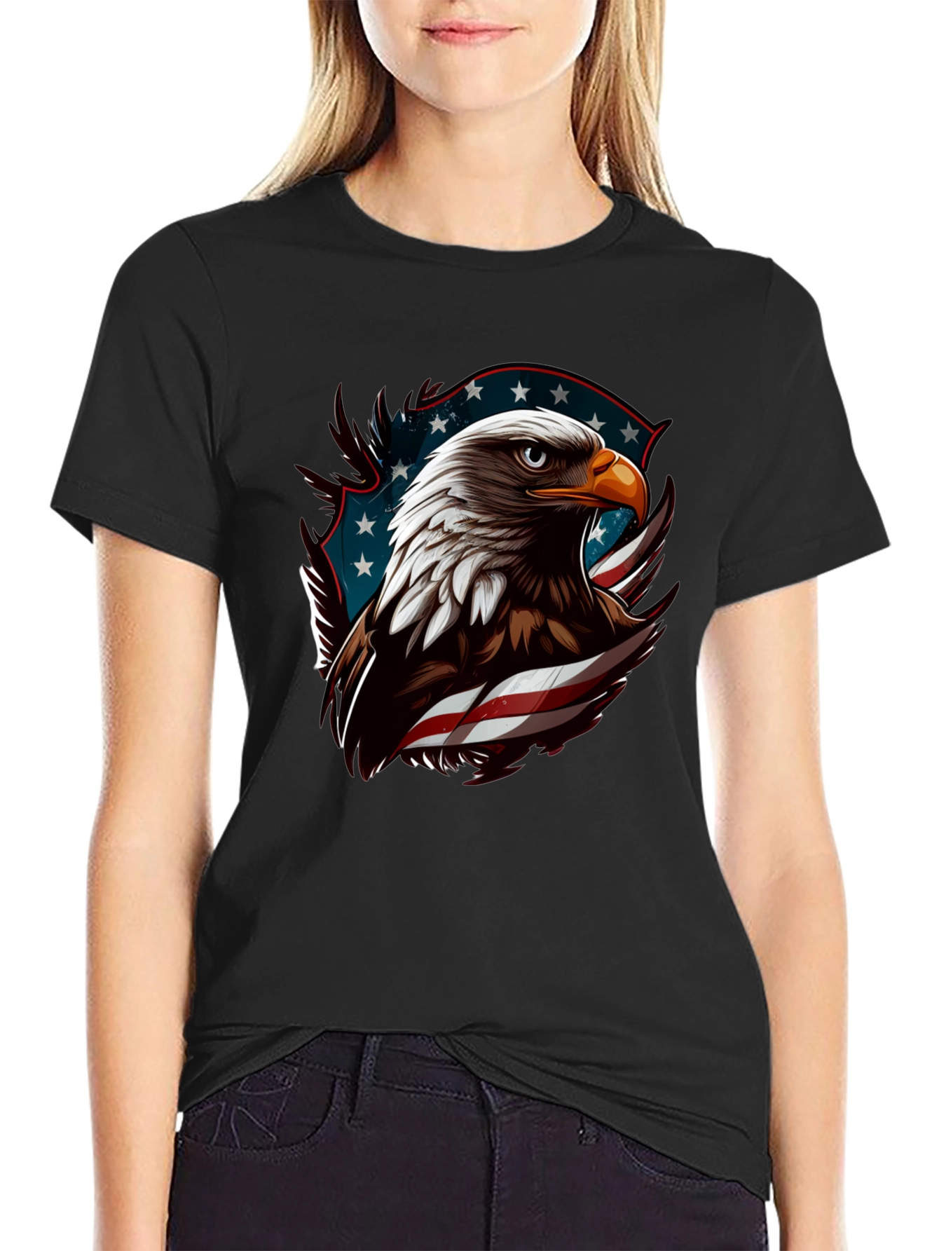 Black American Eagle Graphic Tee view 2