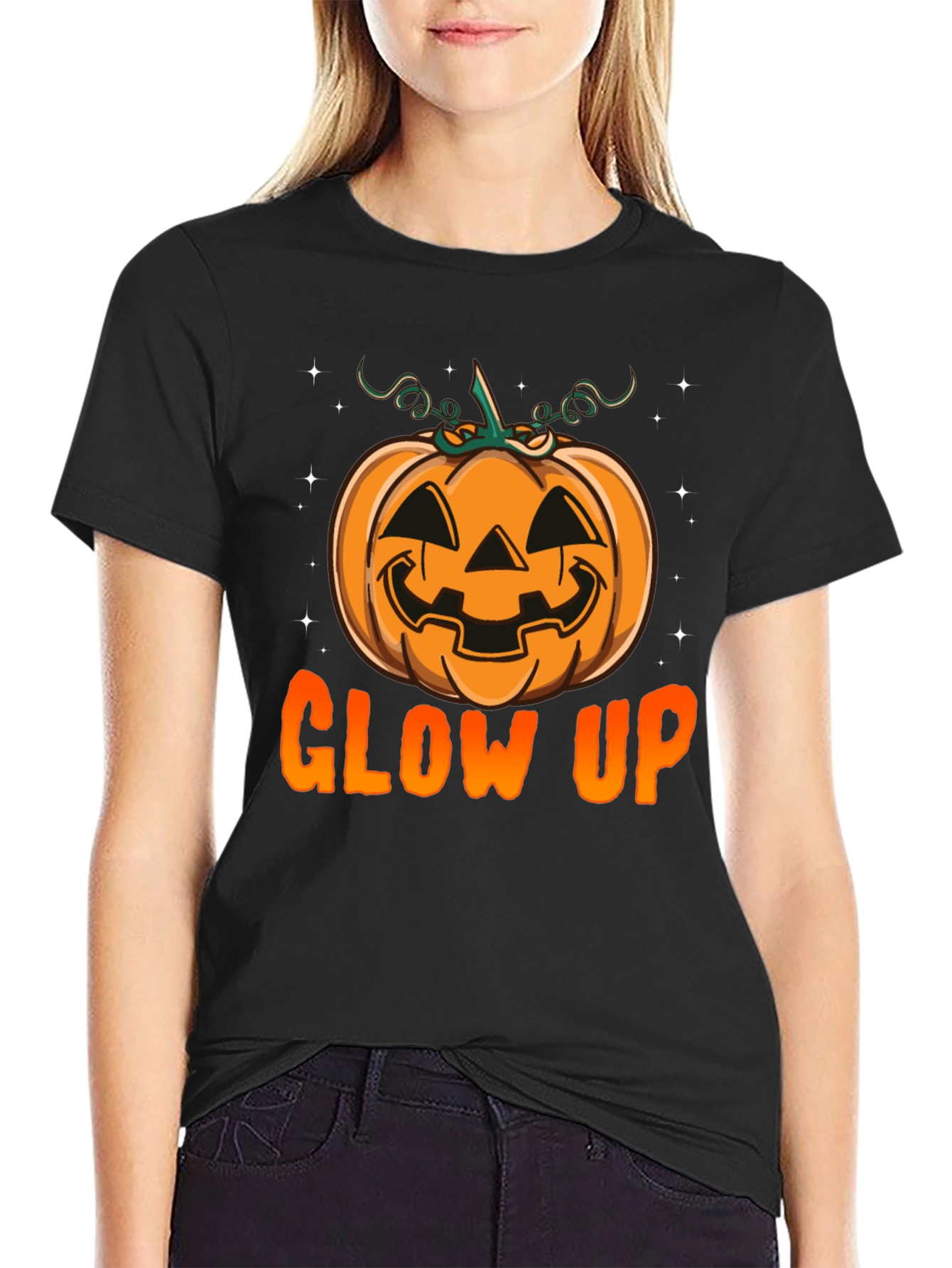 Black Glow Up Pumpkin Graphic Tee view 2