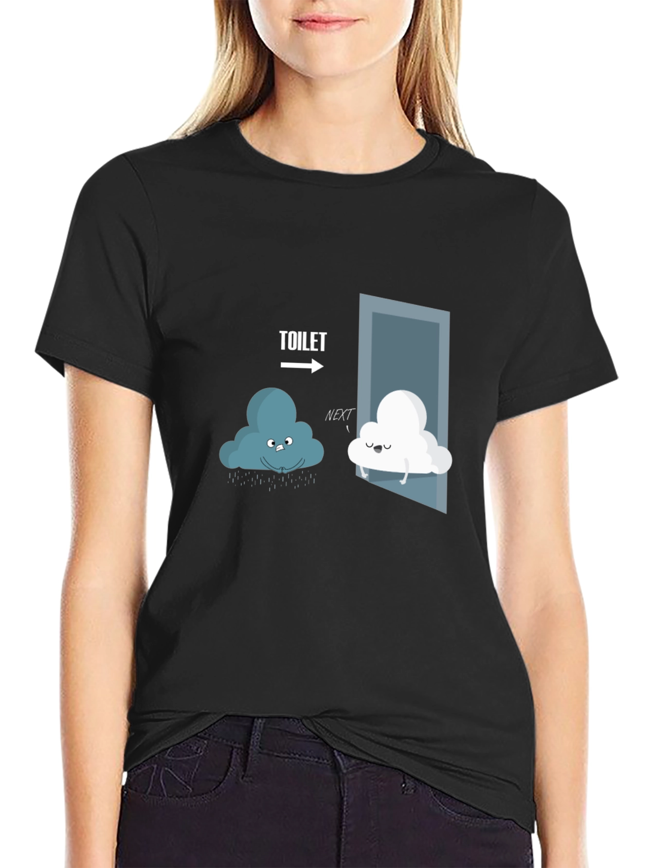 Black Toilet Humor Cloud T-Shirt  view 2