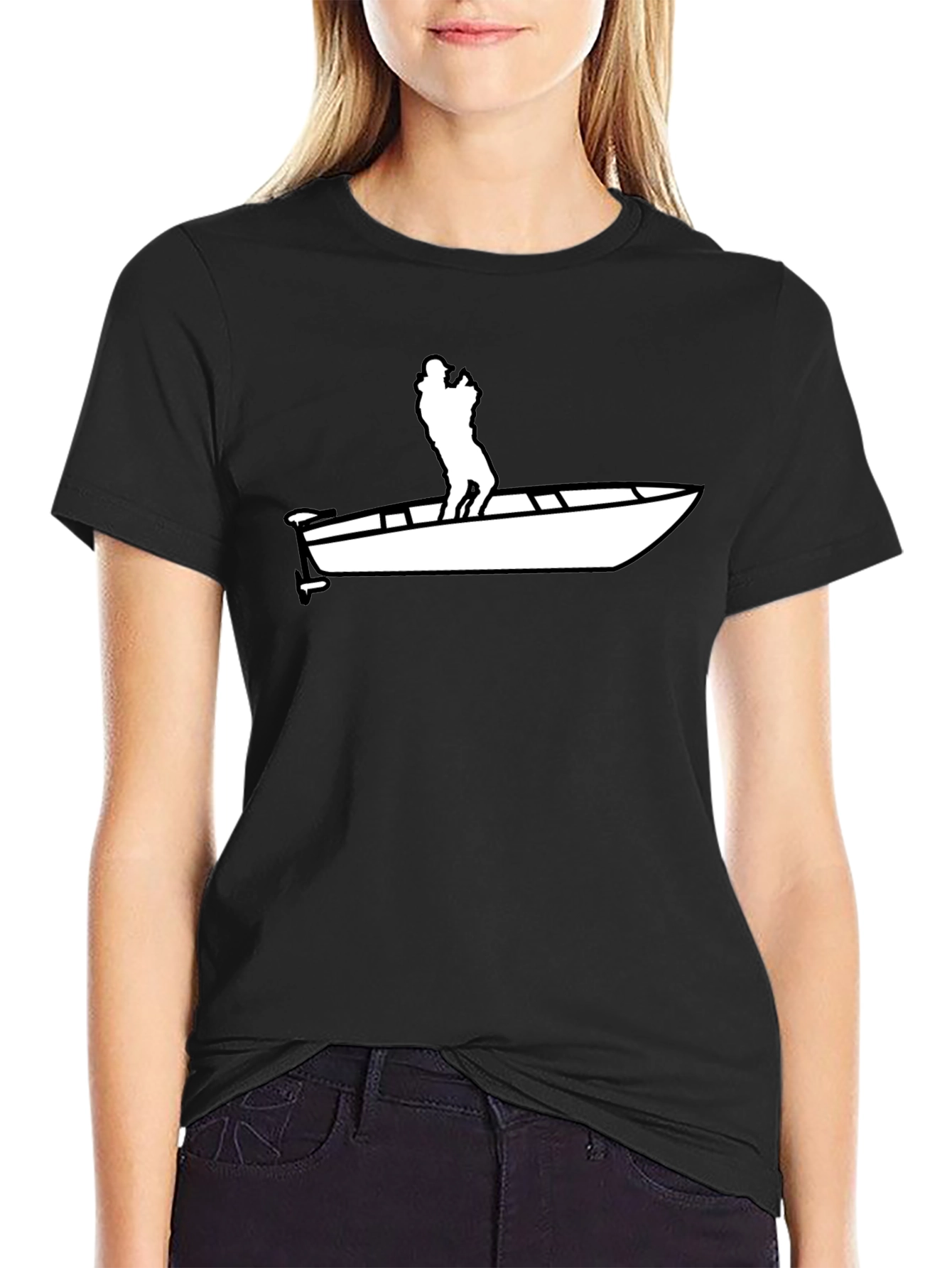 Black Black Boat Silhouette T-Shirt view 2