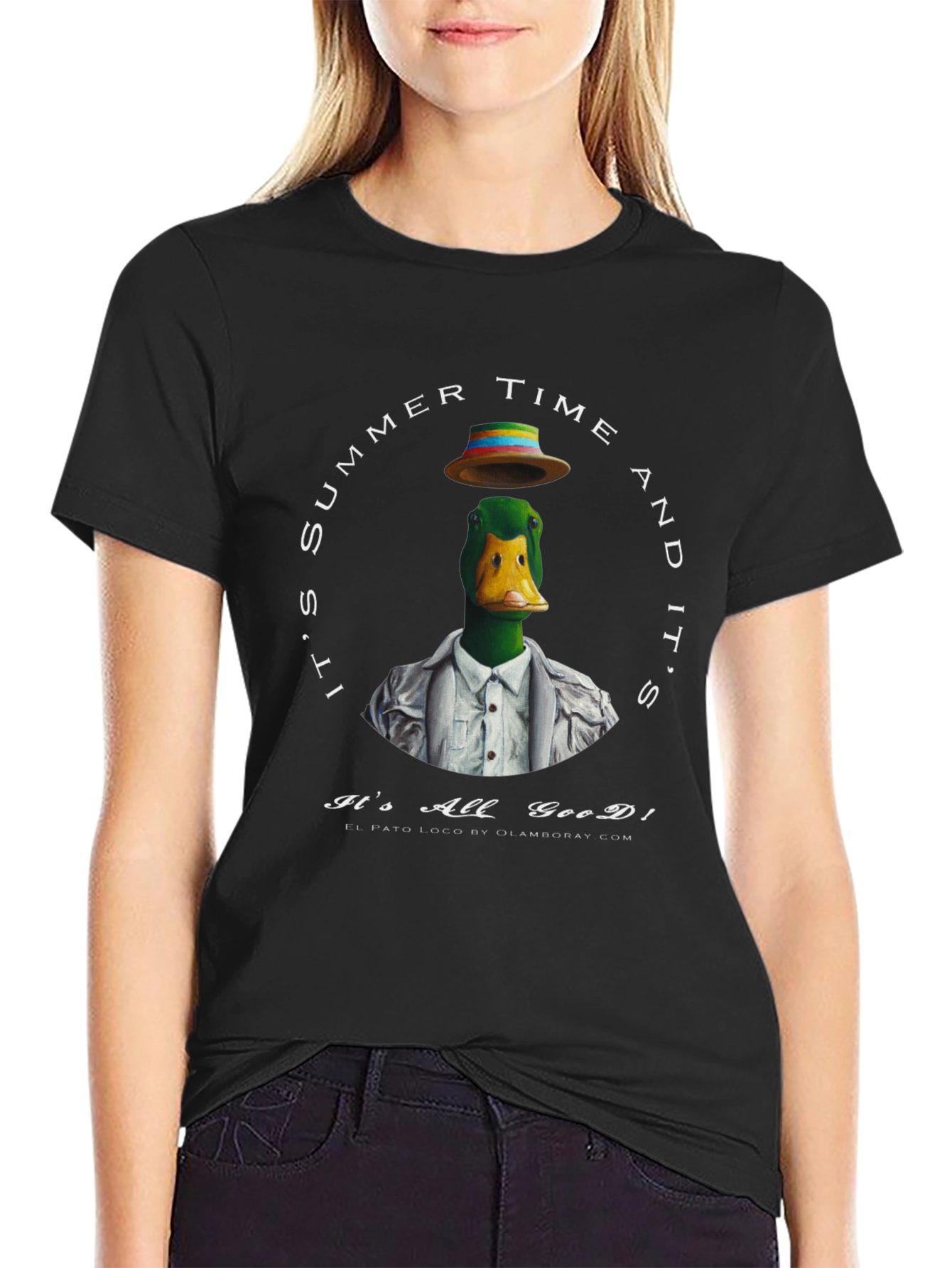 Black Summer Duck T-Shirt - It's All Good! view 2