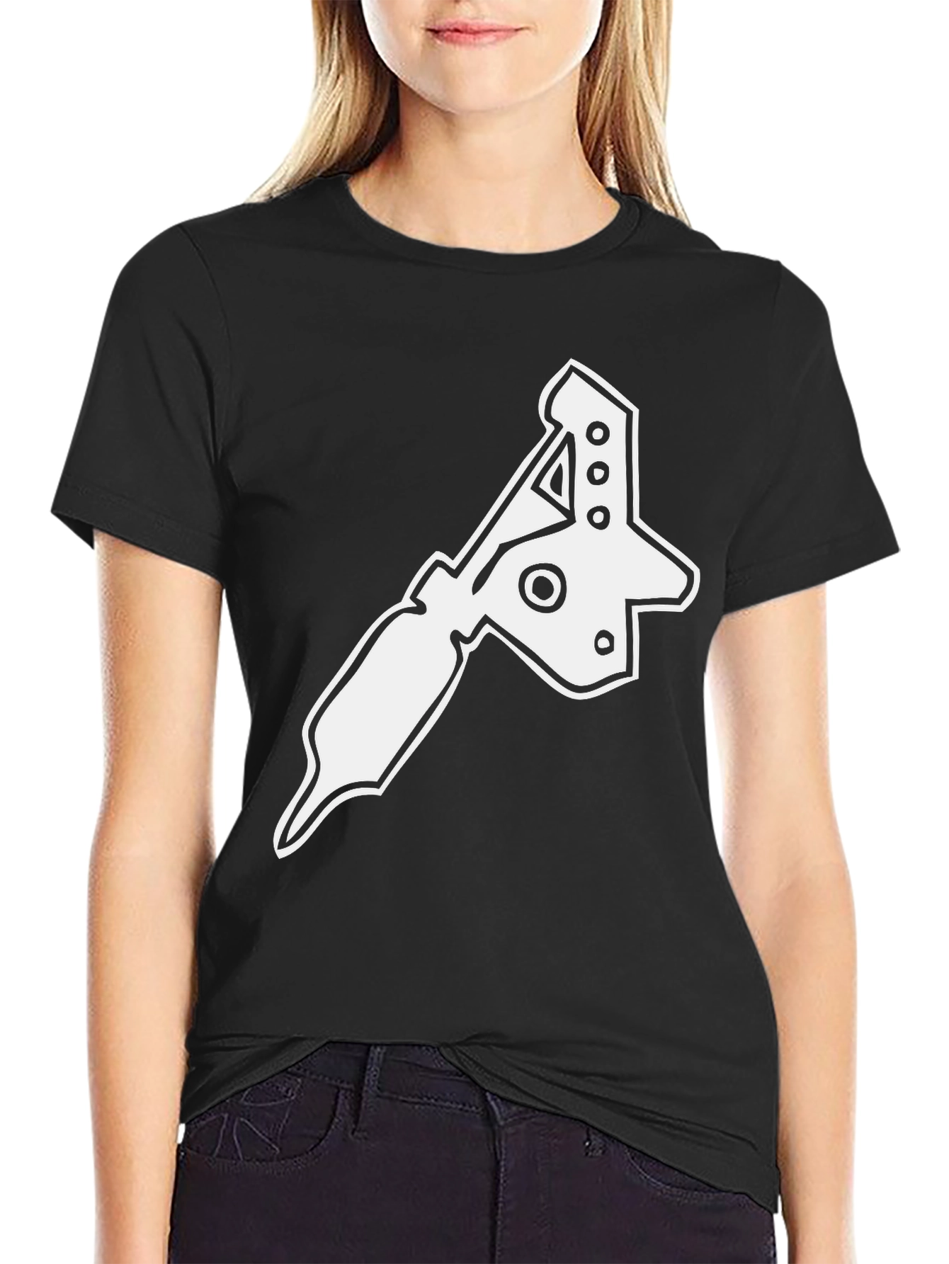 Black Tattoo Machine Graphic T-Shirt - Black Cotton Tee view 2