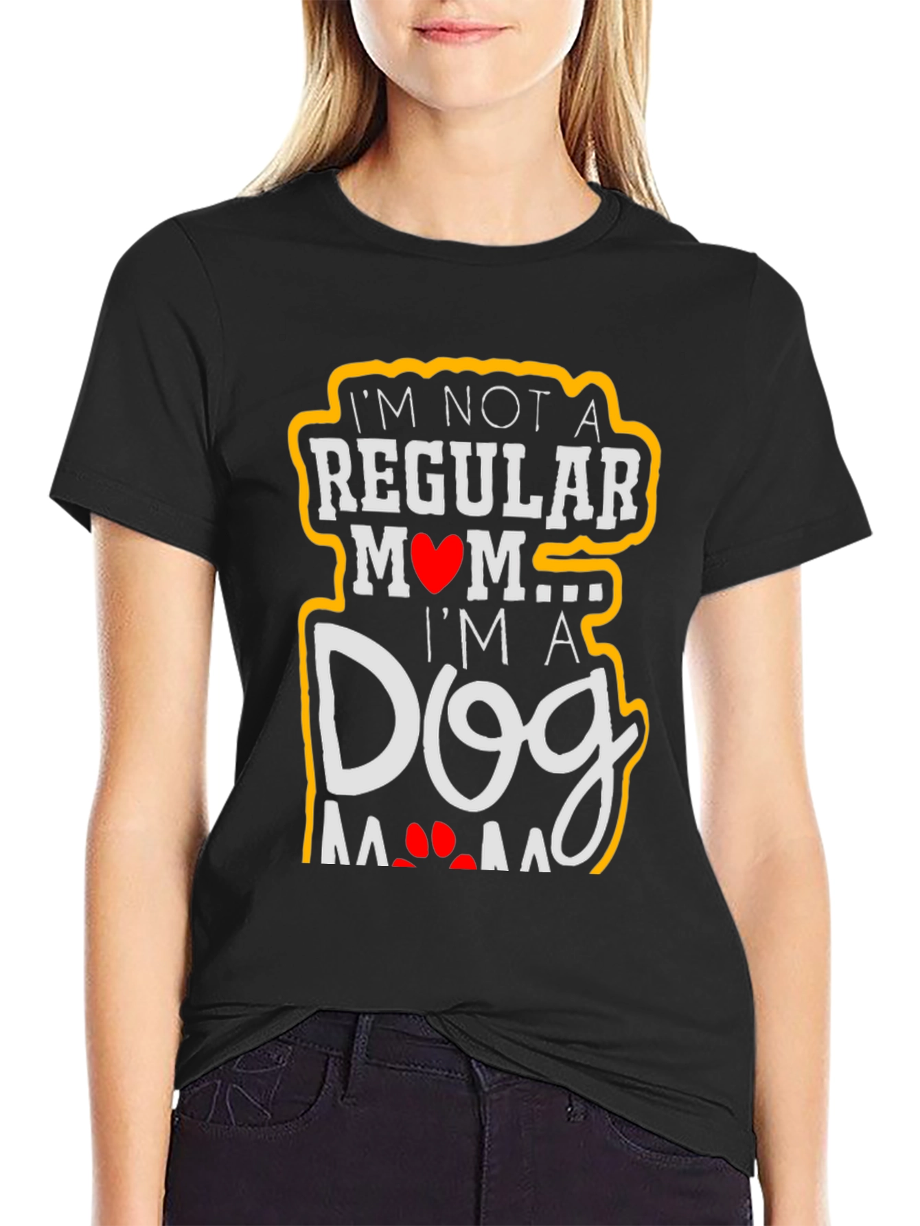 Black Dog Mom T-Shirt - Unique Graphic Tee view 2