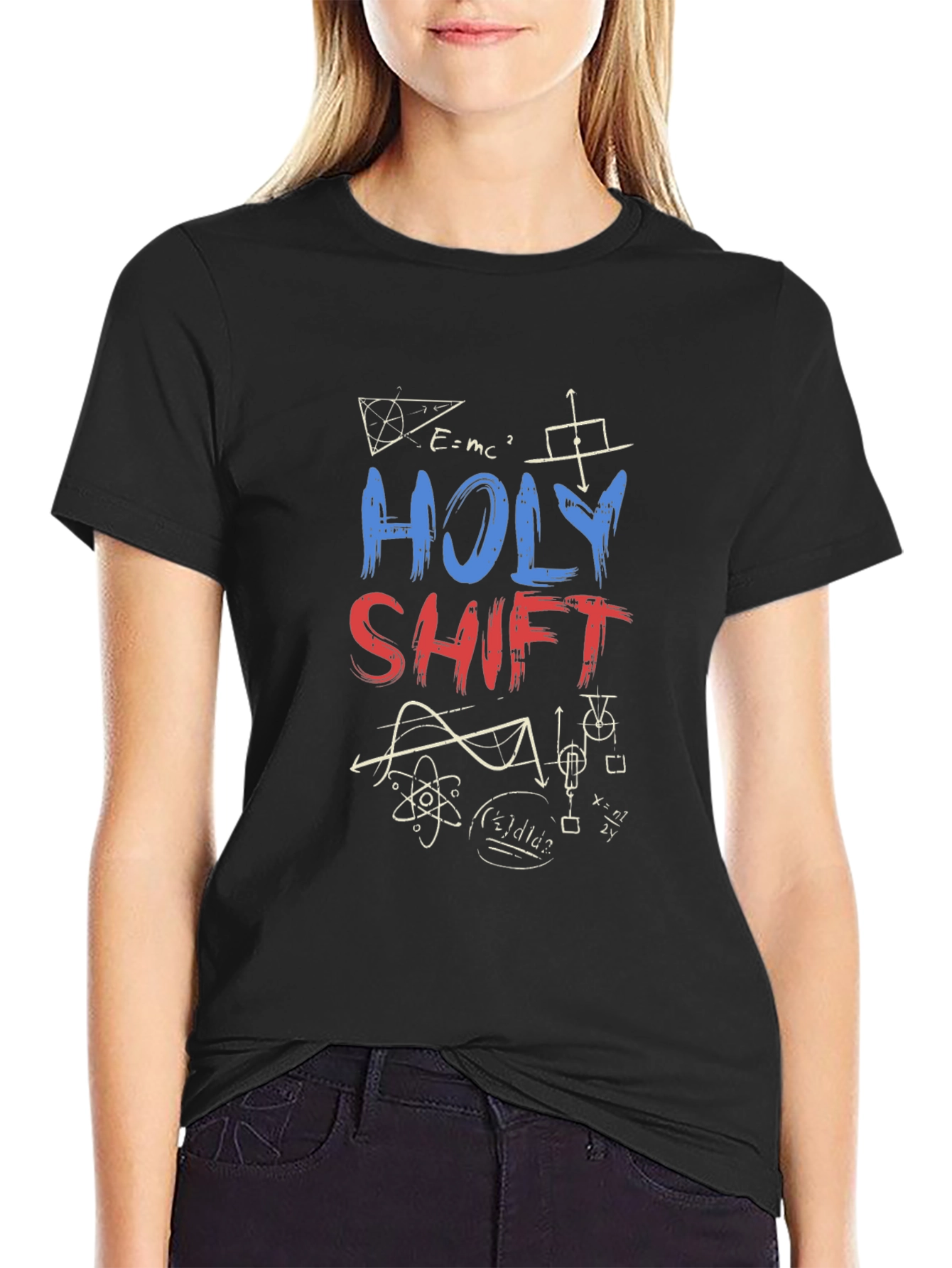 Black Holy Shift Math Equation Graphic T-Shirt view 2