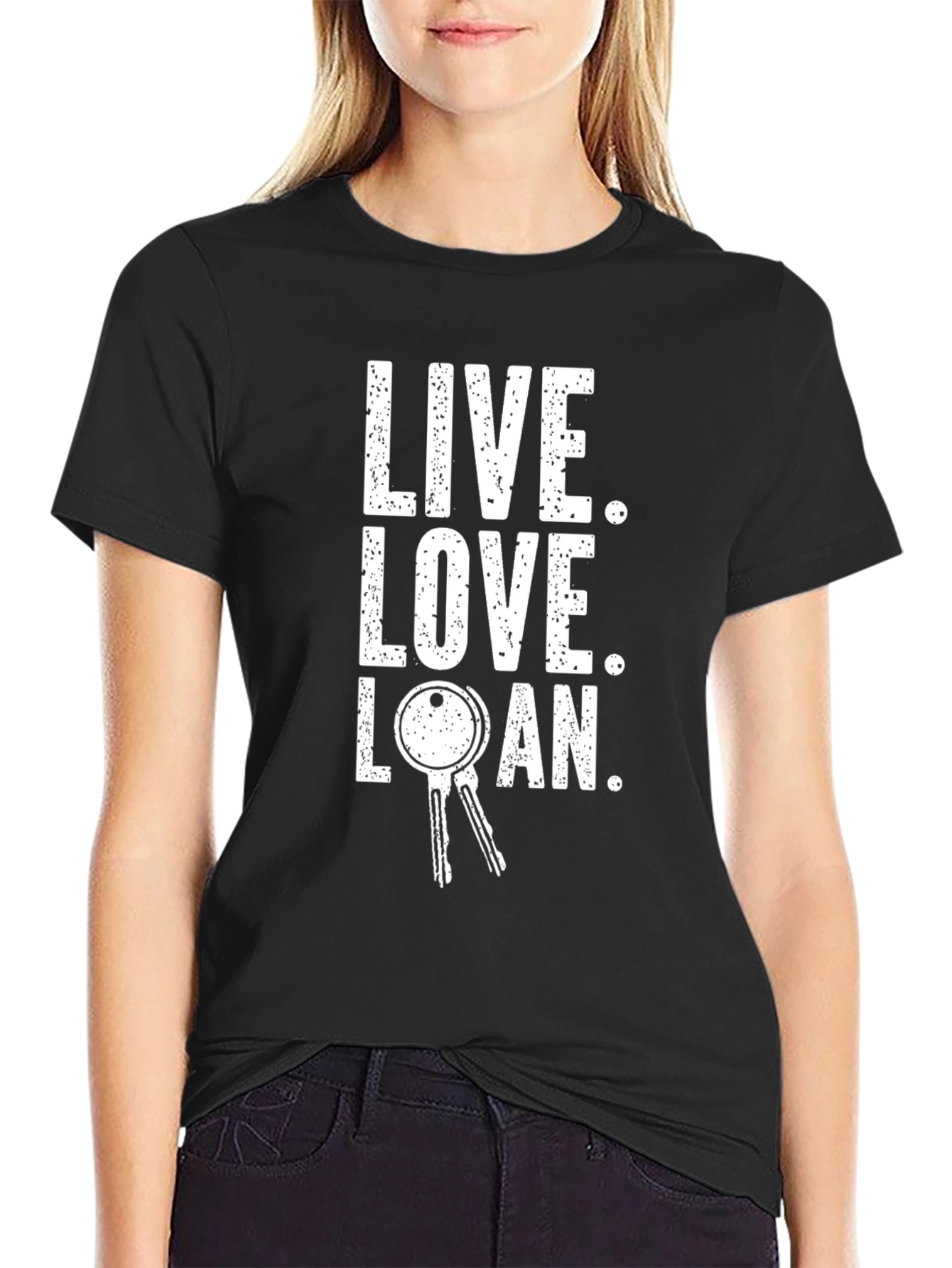Black Live Love Loan T-Shirt - Keys to Happiness view 2
