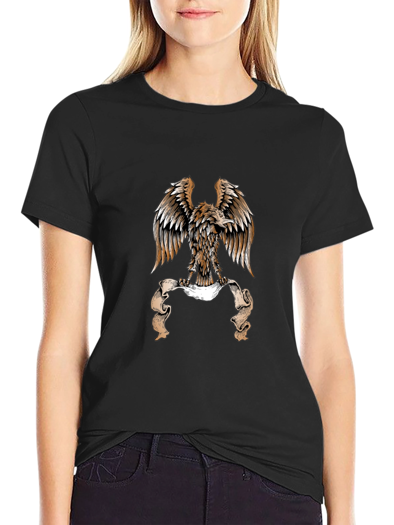 Black Eagle Graphic Black T-Shirt - Bold Design view 2