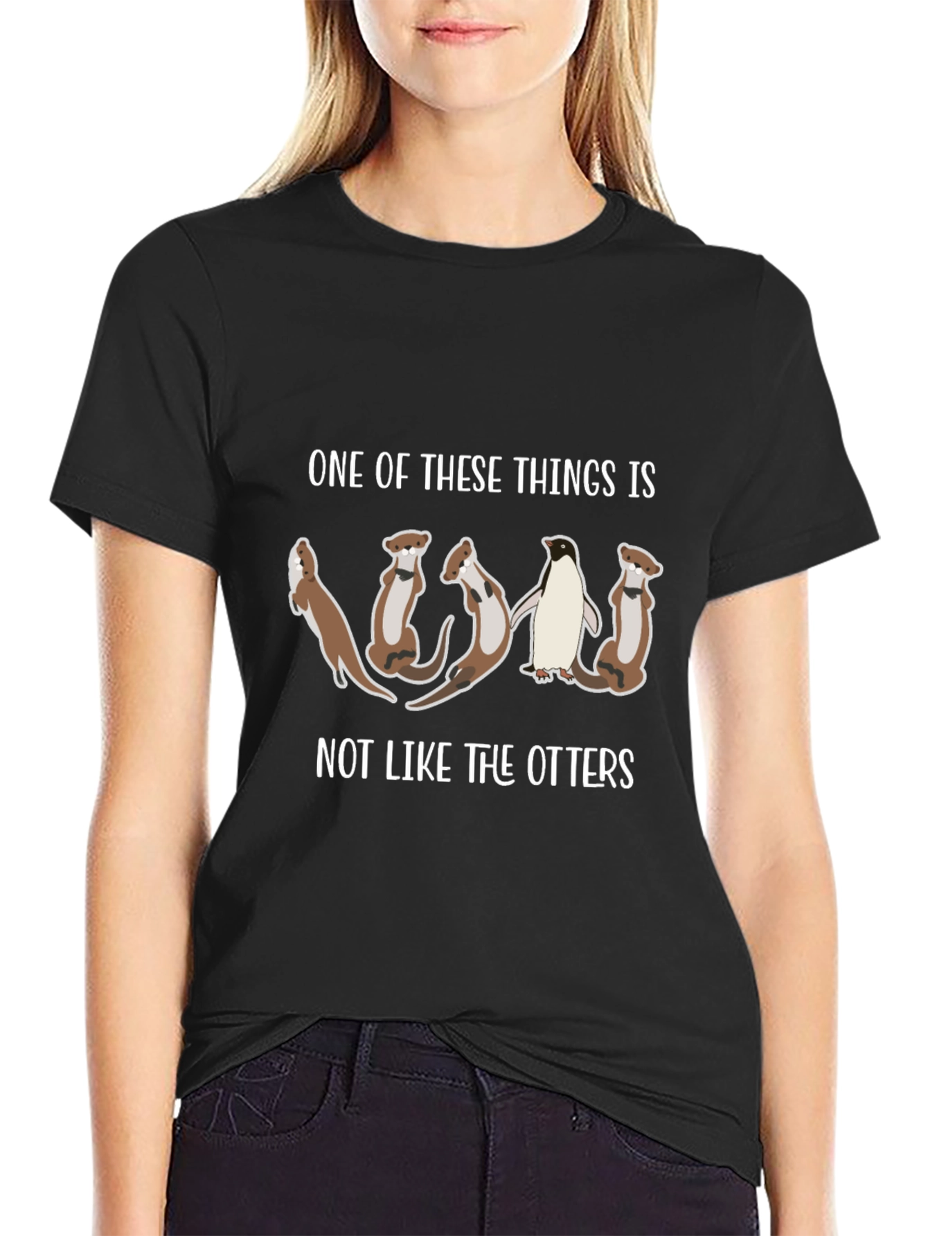 Black Funny 'One of These Things' T-Shirt - Otter & Penguin Design view 2