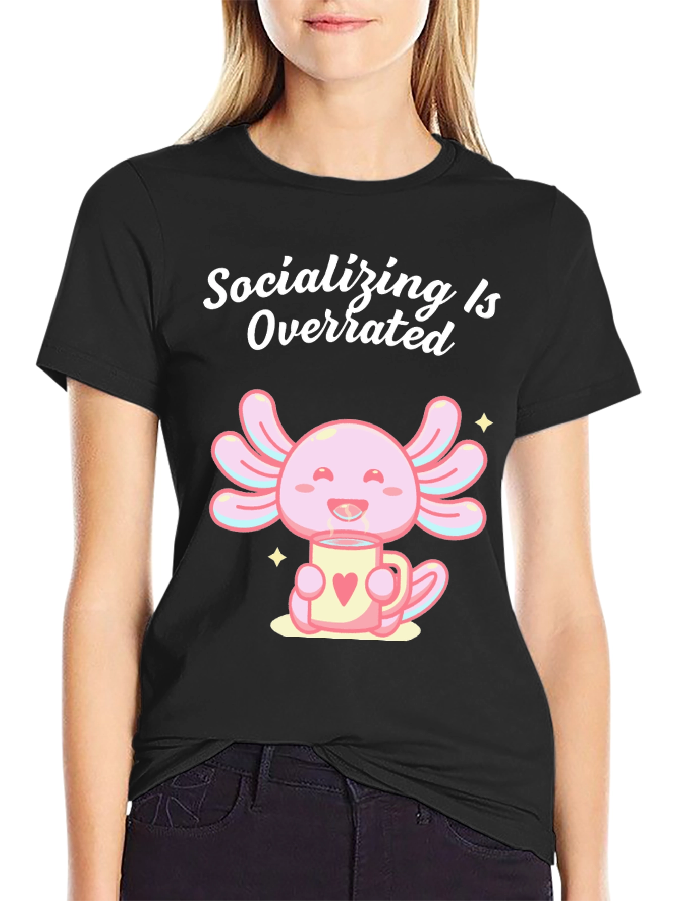 Socializing is Overrated Axolotl T-Shirt - 2