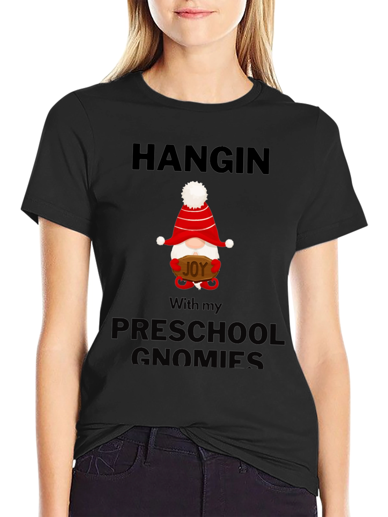 Black Hanging With My Preschool Gnomies T-Shirt view 2