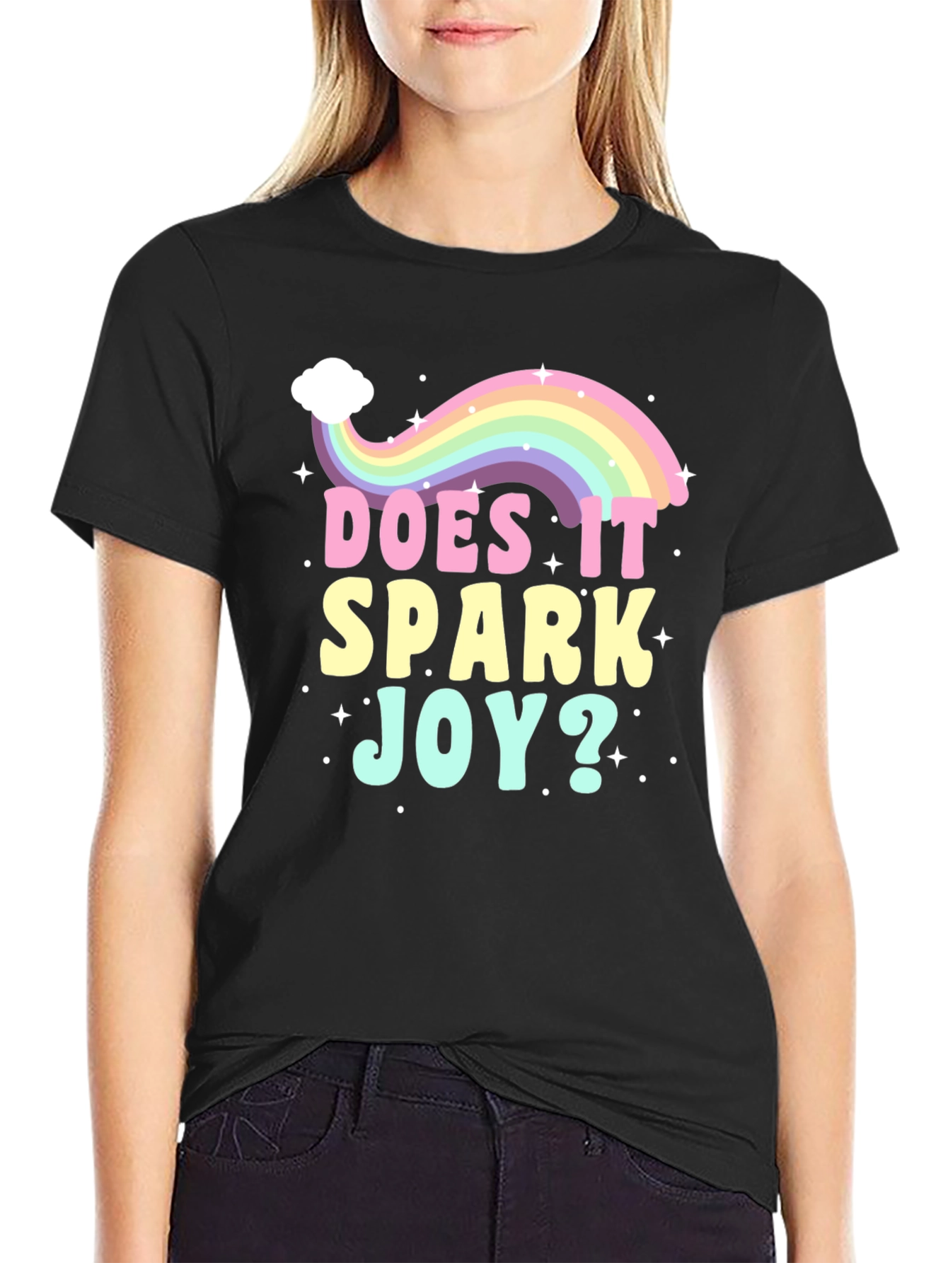 Black Spark Joy Rainbow T-Shirt view 2