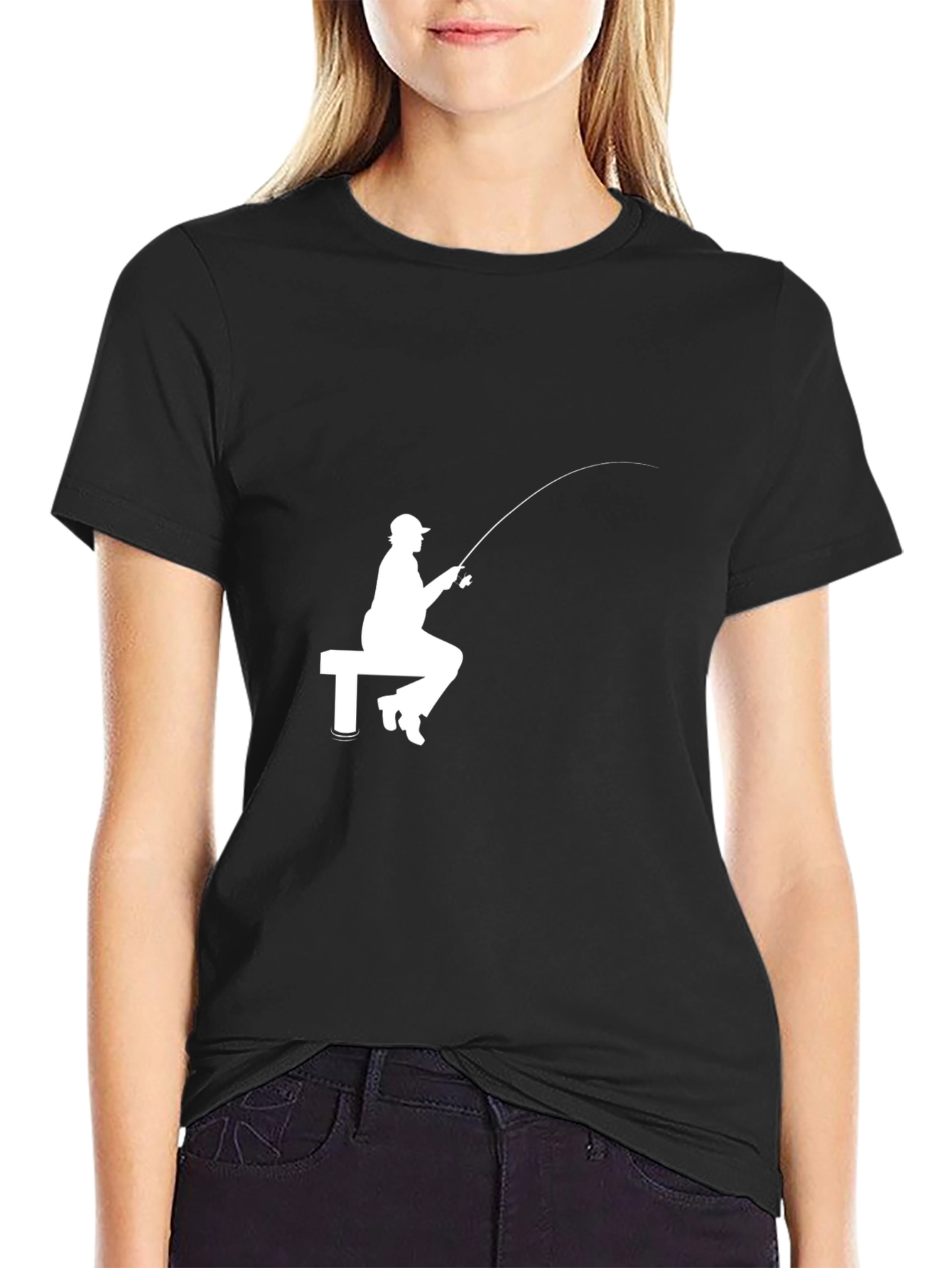 Black Fisherman Graphic Tee - Black view 2