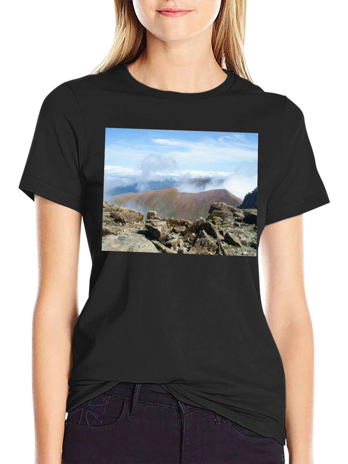 Black Mountain View Graphic Tee - Black Cotton Blend view 2