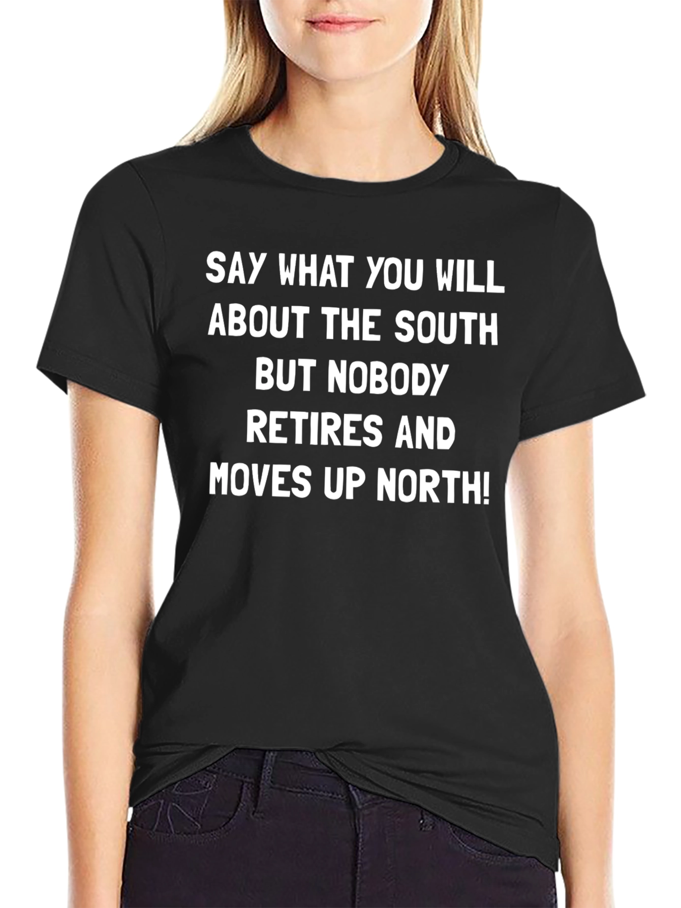 Black Funny South Slogan T-Shirt view 2