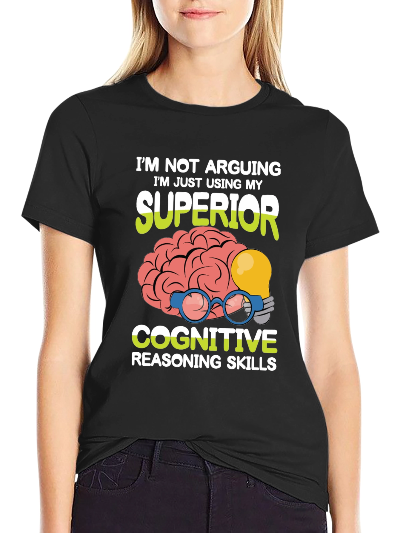 Black Superior Cognitive Skills Graphic Tee view 2