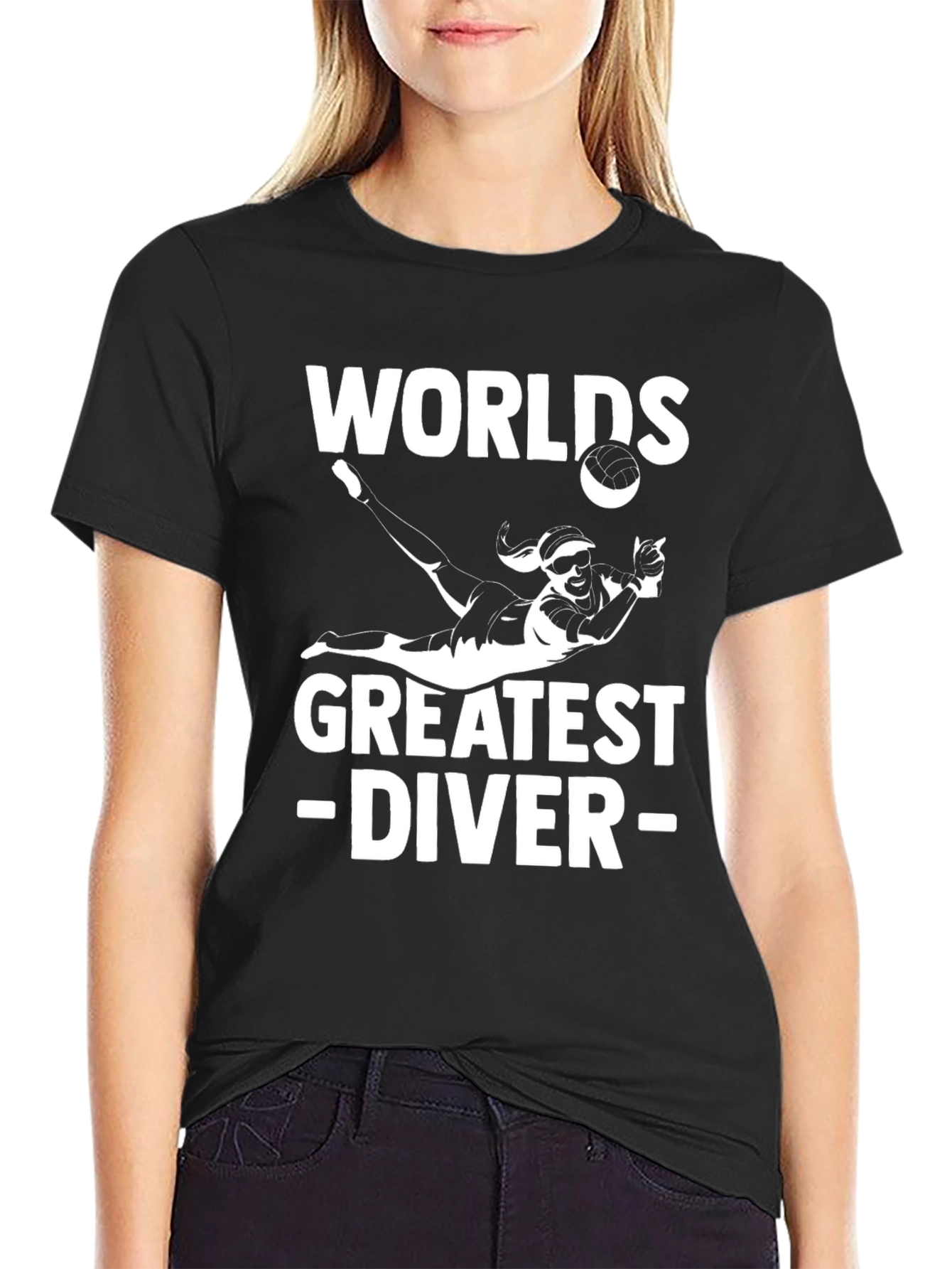 Black World's Greatest Diver Black T-Shirt view 2