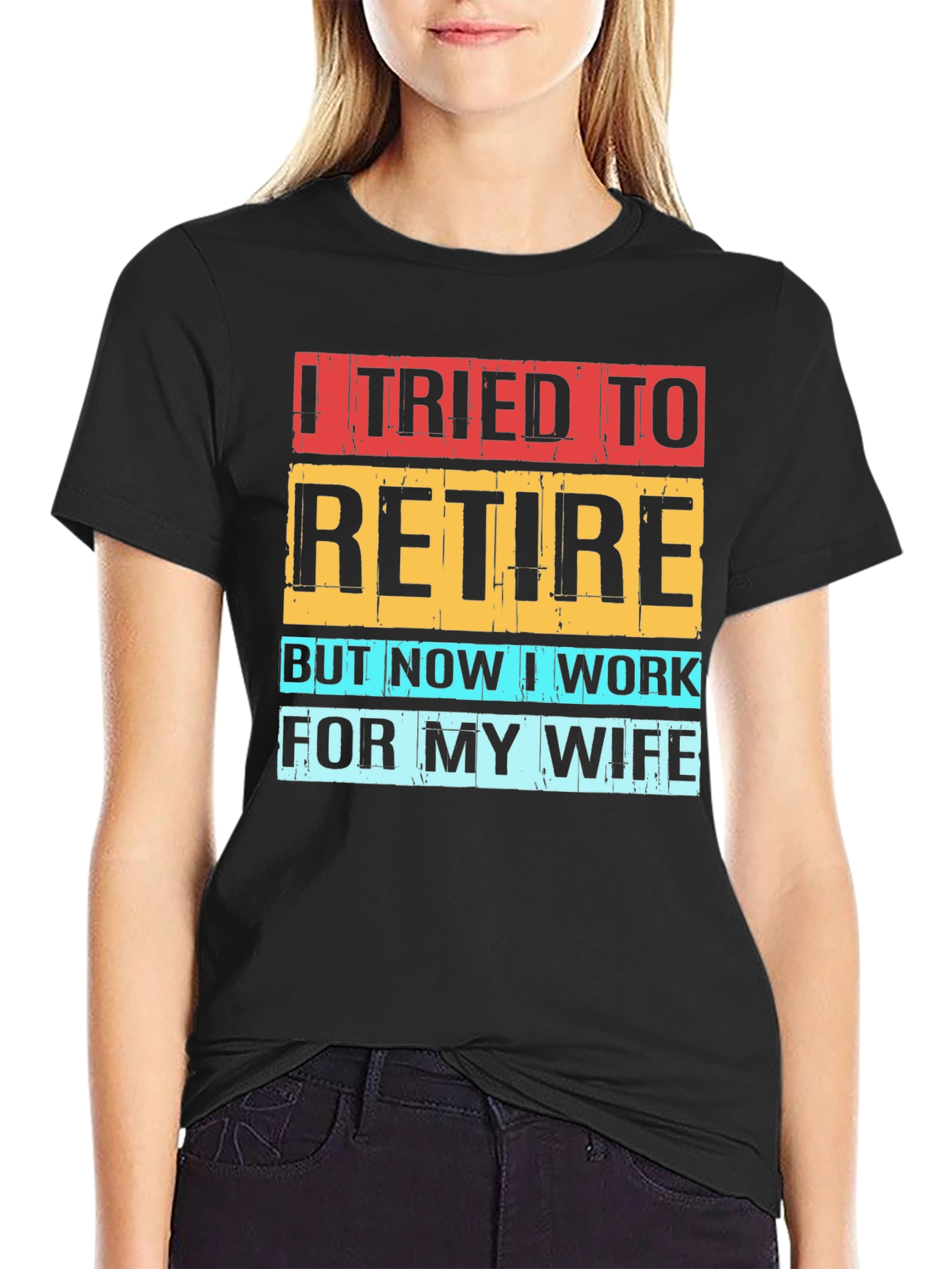 Black Funny Retirement T-Shirt - I Tried To Retire view 2
