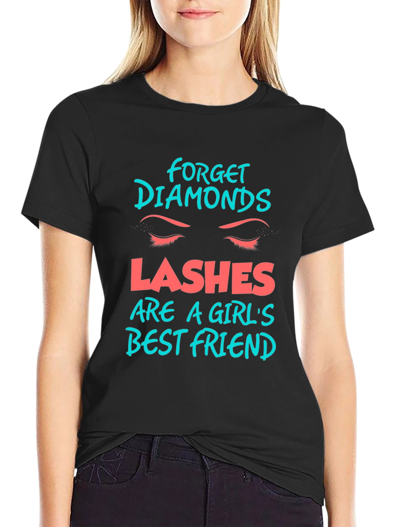Black Lashes Are A Girl's Best Friend Graphic Tee view 2