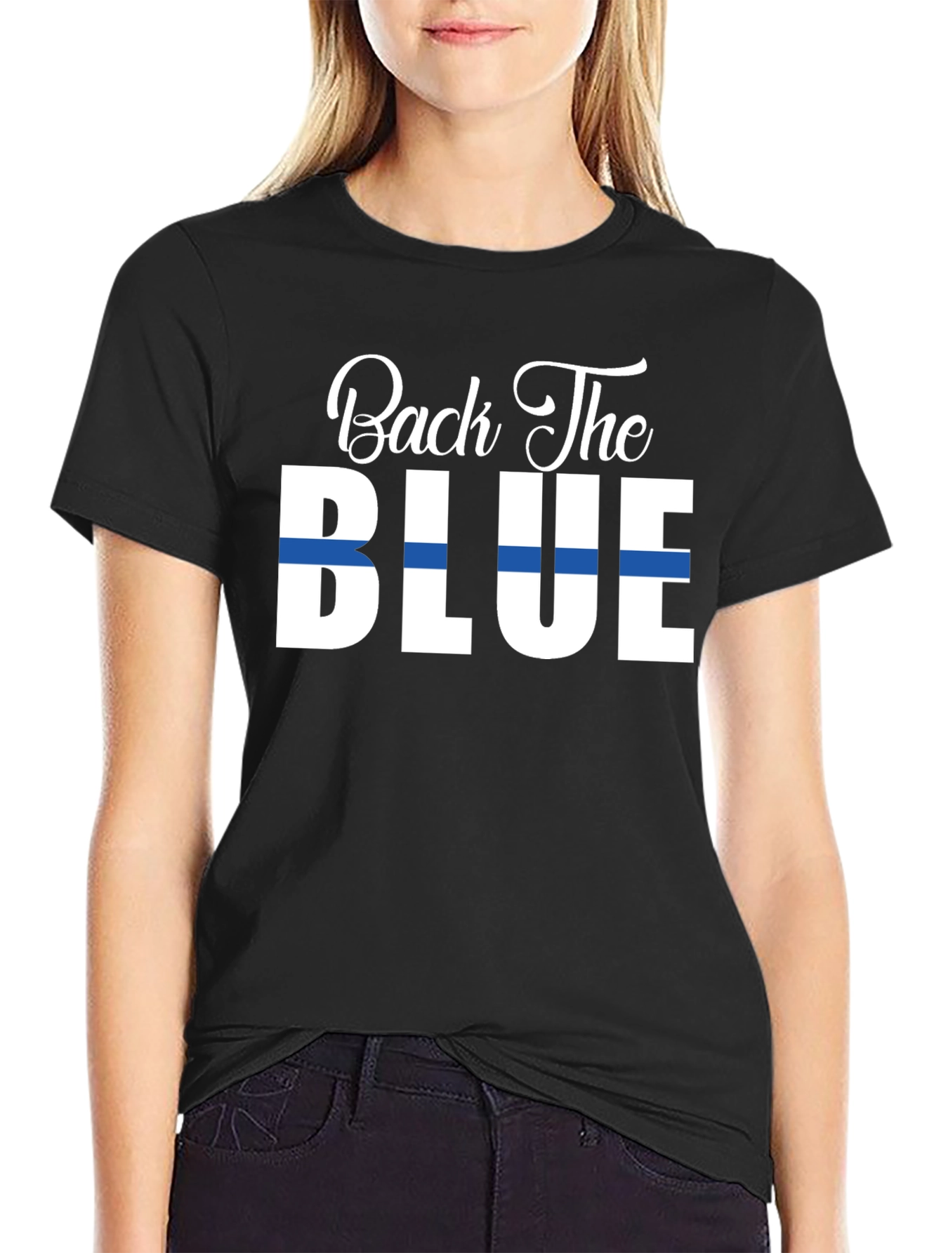 Black Back The Blue Graphic T-Shirt view 2
