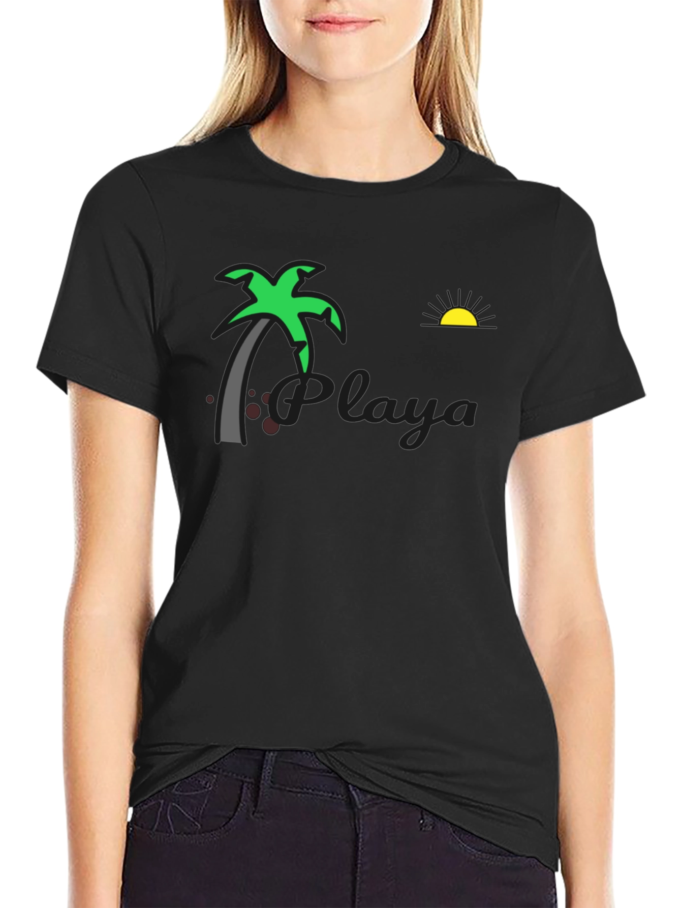 Black Playa Beach Graphic T-Shirt - Tropical Vacation Vibes view 2
