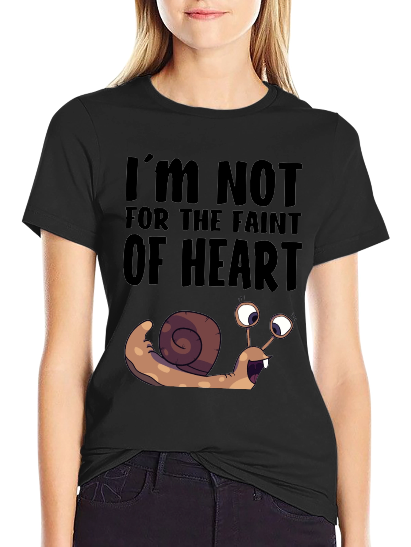 Black Snail Graphic T-Shirt - Not for the Faint of Heart Funny Tee view 2