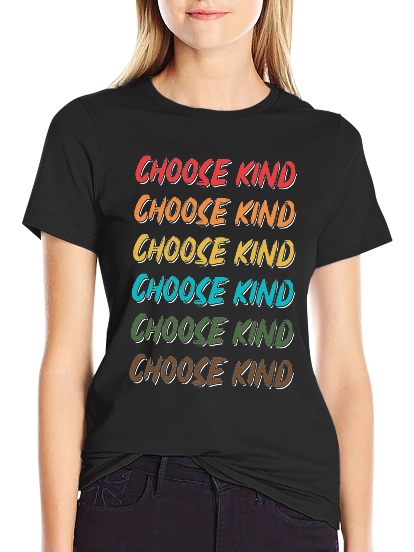 Black Choose Kind Graphic Tee - Positive Message T-Shirt view 2
