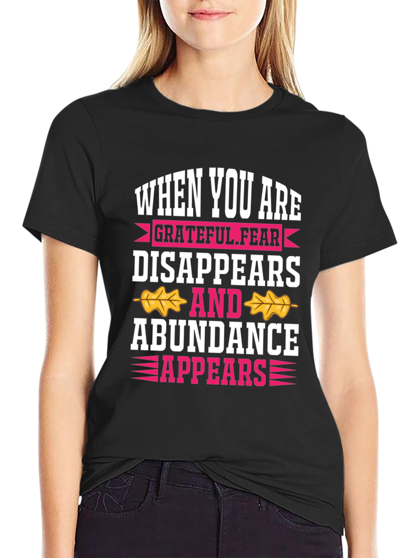 Black Grateful Fear Disappears Graphic T-Shirt view 2