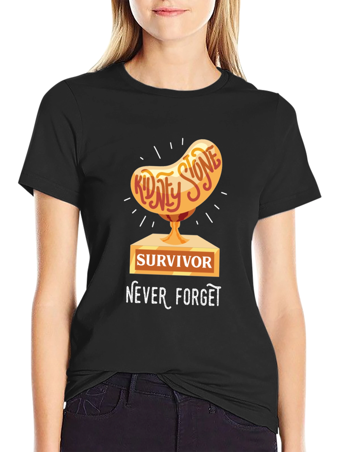 Black Kidney Stone Survivor T-Shirt view 2