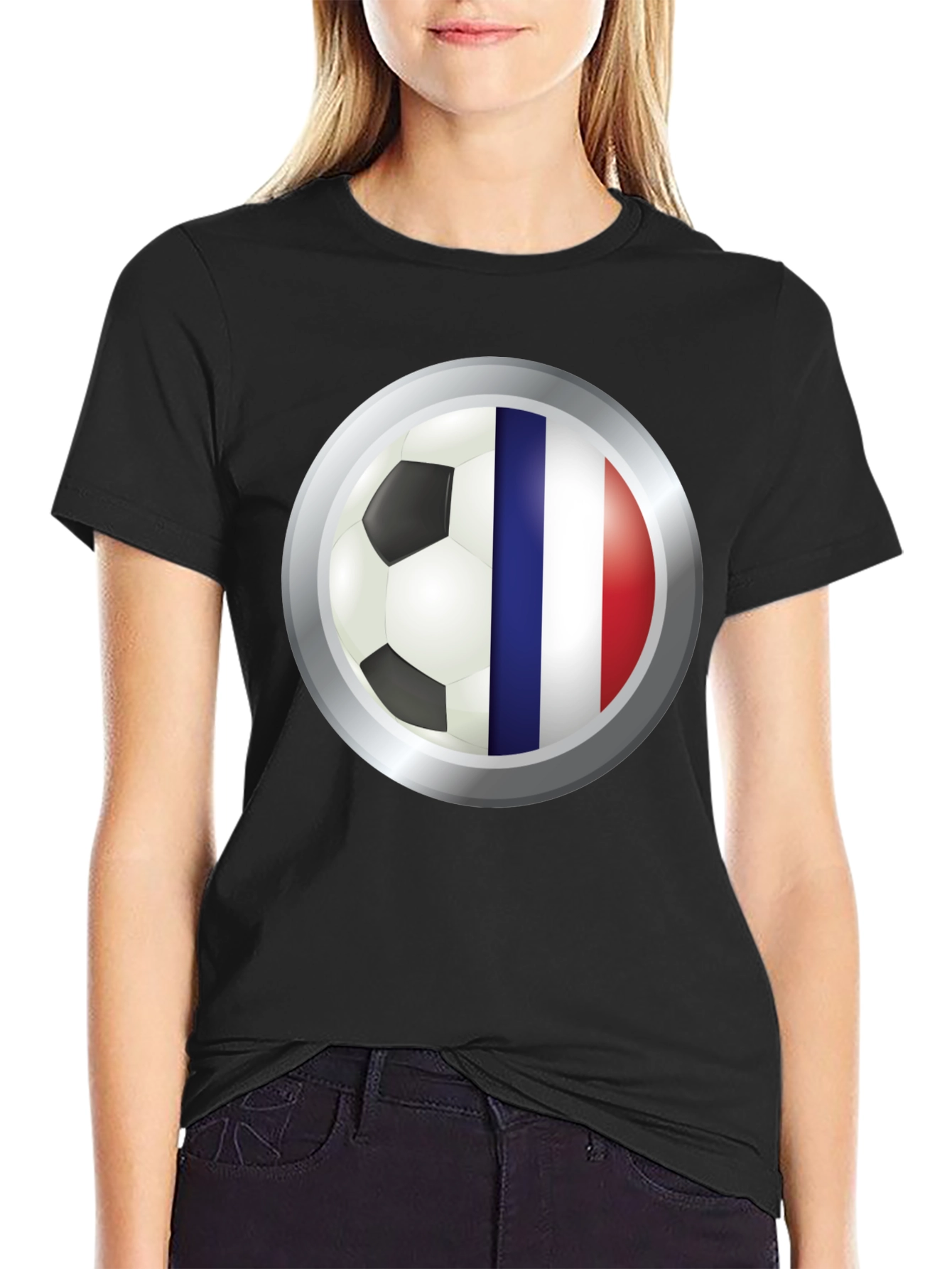 Black France Soccer Fan T-Shirt - Stylish Football Tee view 2