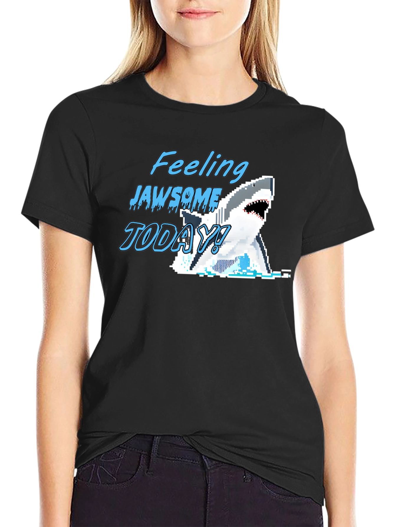 Black Feeling Jawsome Today! Graphic T-Shirt view 2