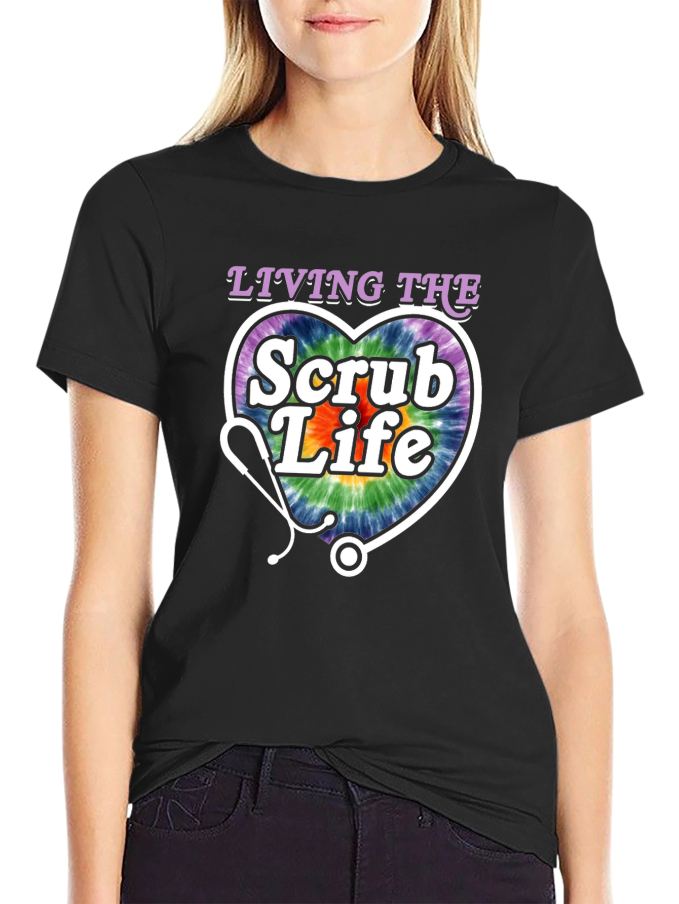 Black Living The Scrub Life Graphic Tee view 2