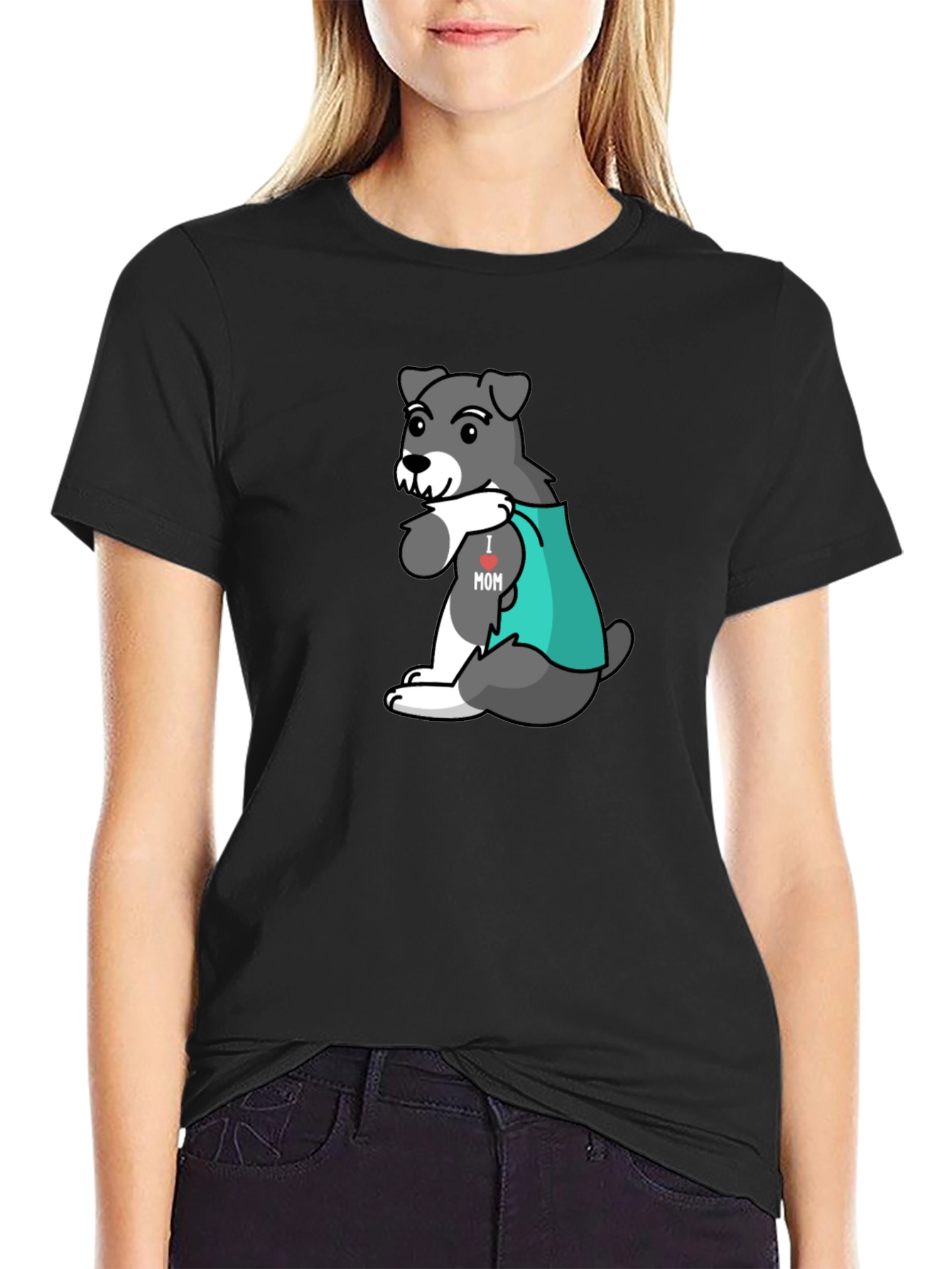 Dog 'I heart Mom' Graphic Tee - Black - 2