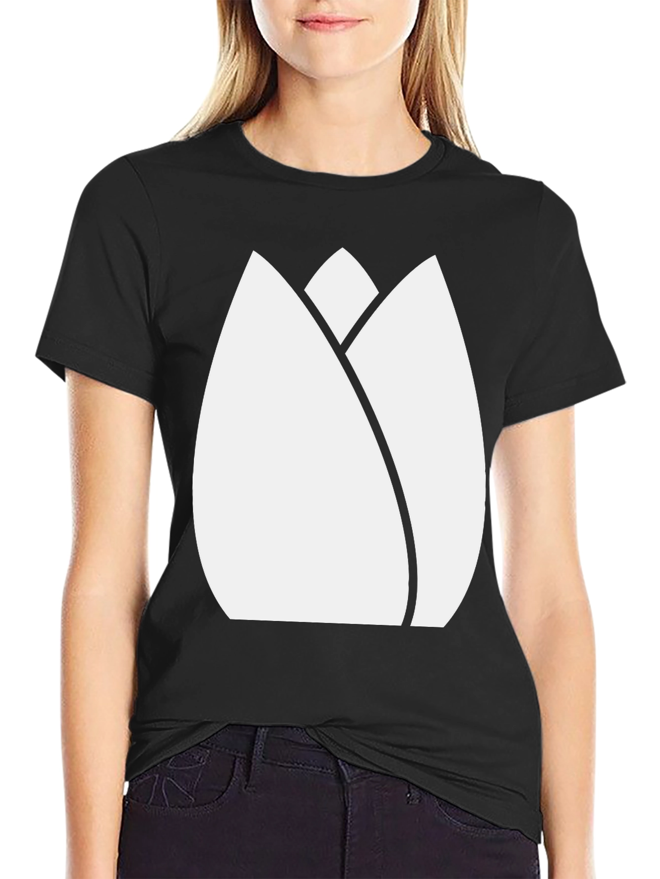 Black Tulip Graphic Tee - Modern Minimalist Design view 2