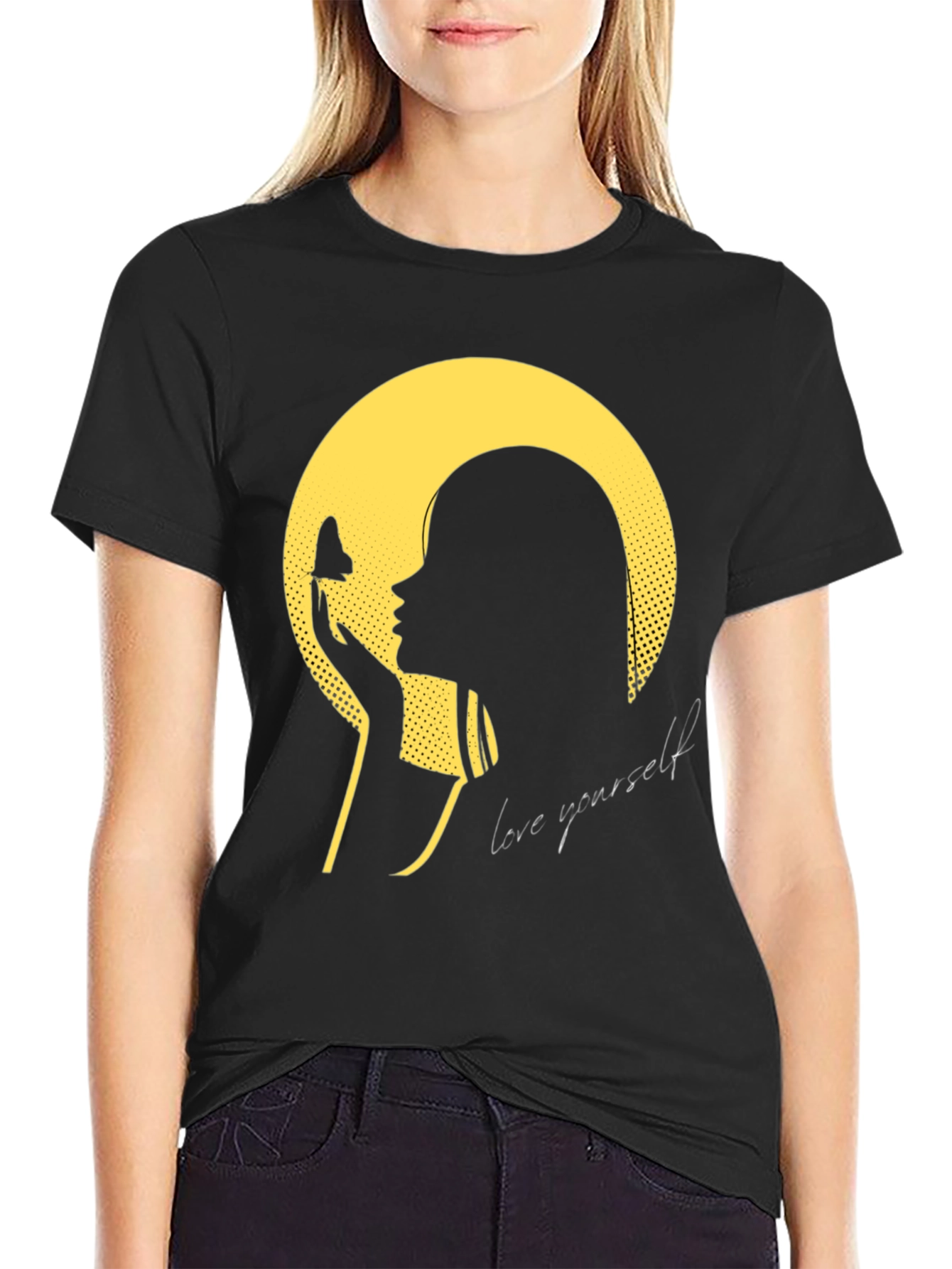 Black Love Yourself Graphic Tee - Black T-Shirt view 2