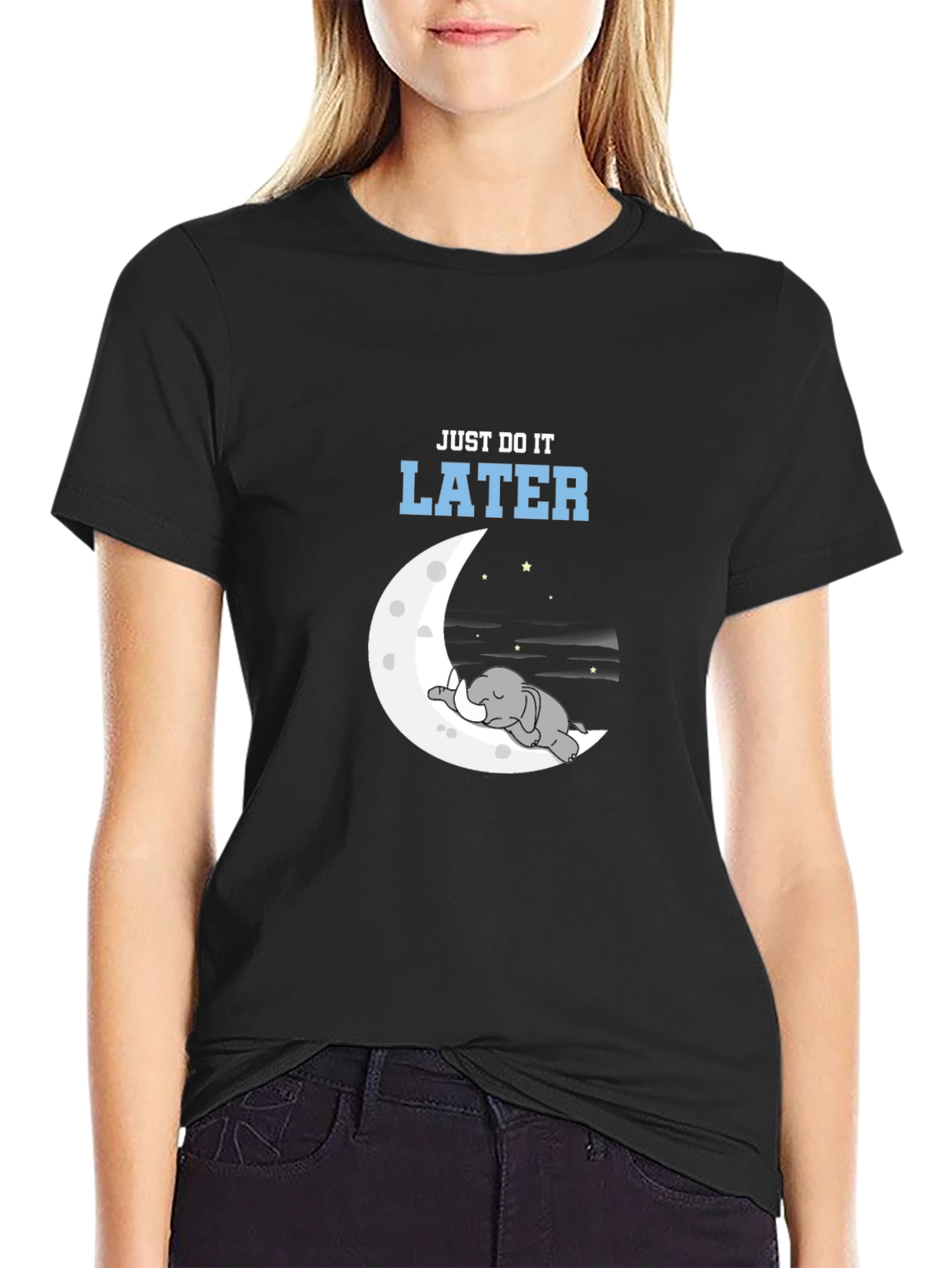 Black Just Do It Later T-Shirt view 2