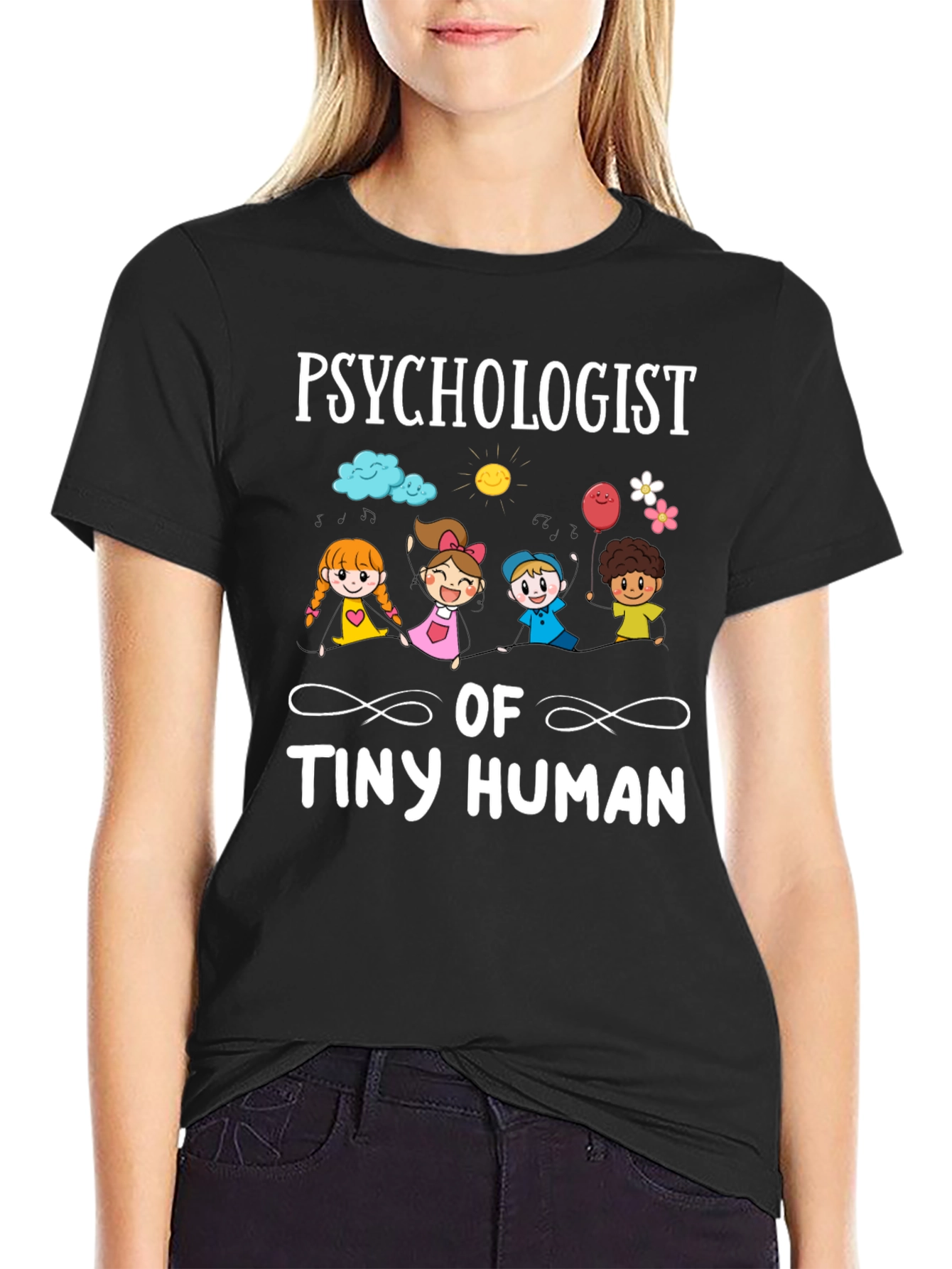 Black Psychologist of Tiny Human T-Shirt view 2