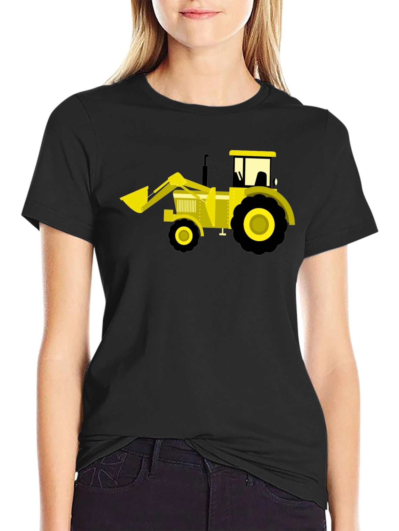 Black Black Tractor Graphic Tee - Fun & Unique view 2