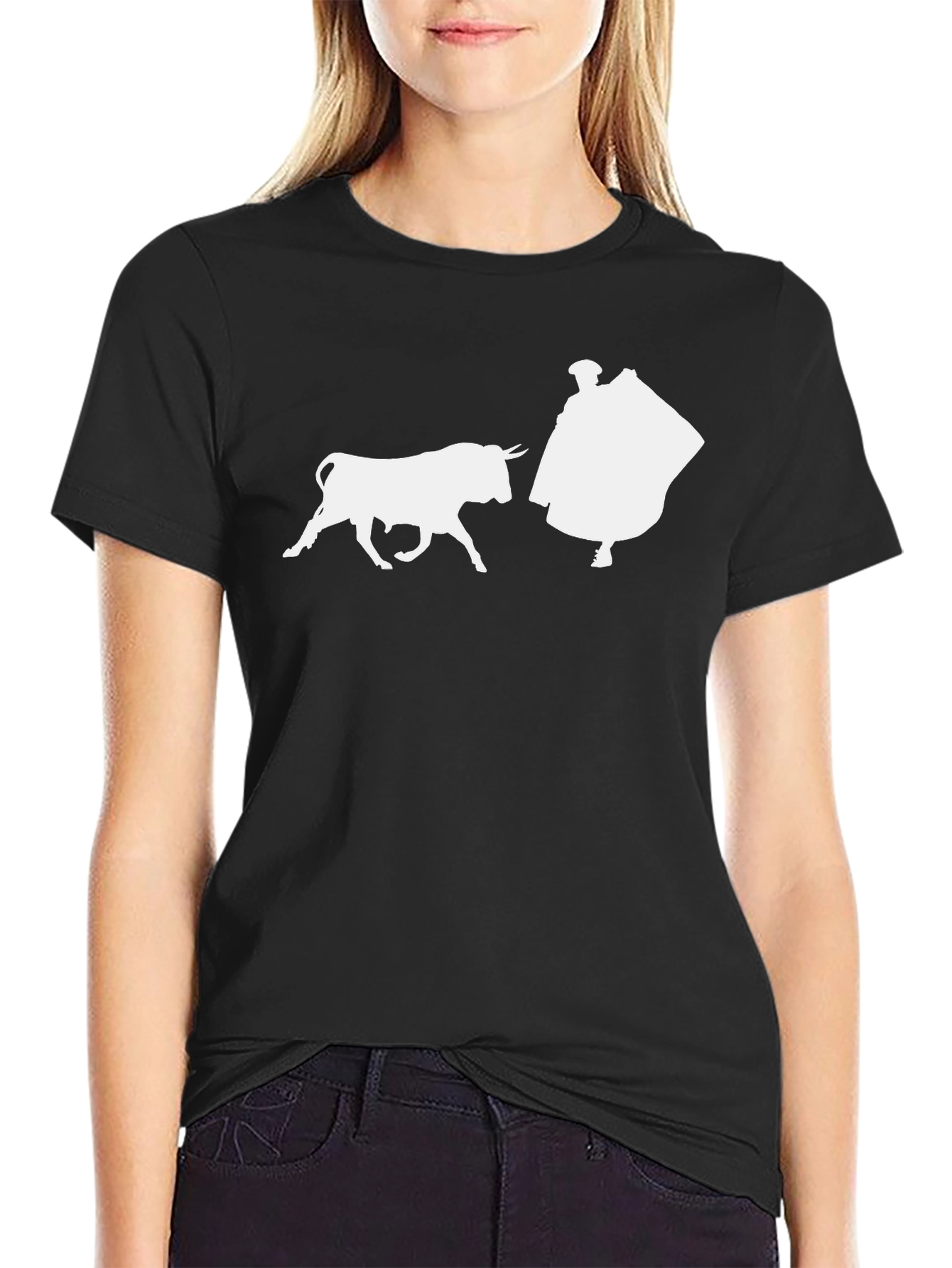 Black Bullfight Graphic Tee - Stylish Black T-Shirt view 2