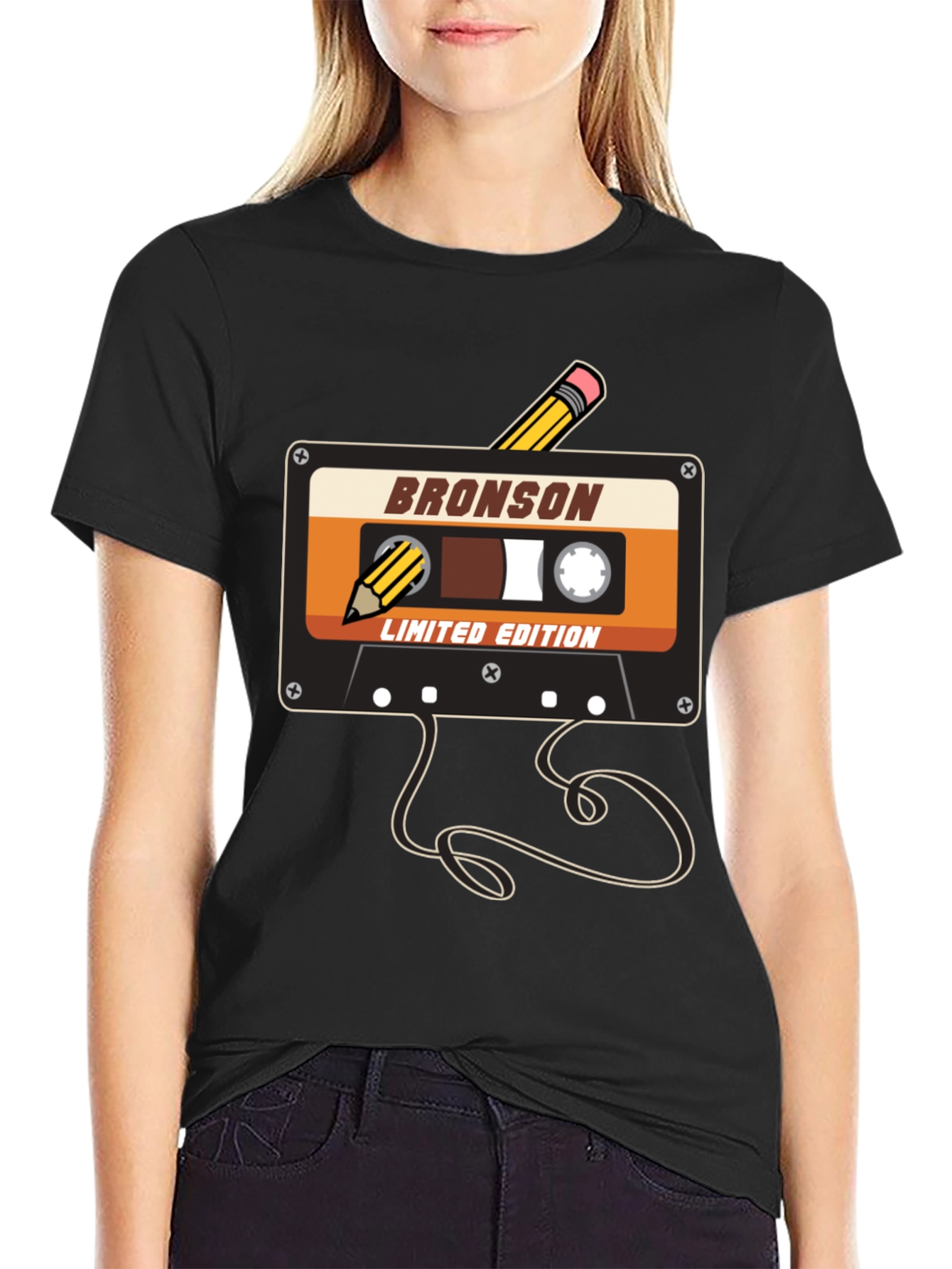 Black Retro Cassette Tape T-Shirt - Bronson Limited Edition view 2