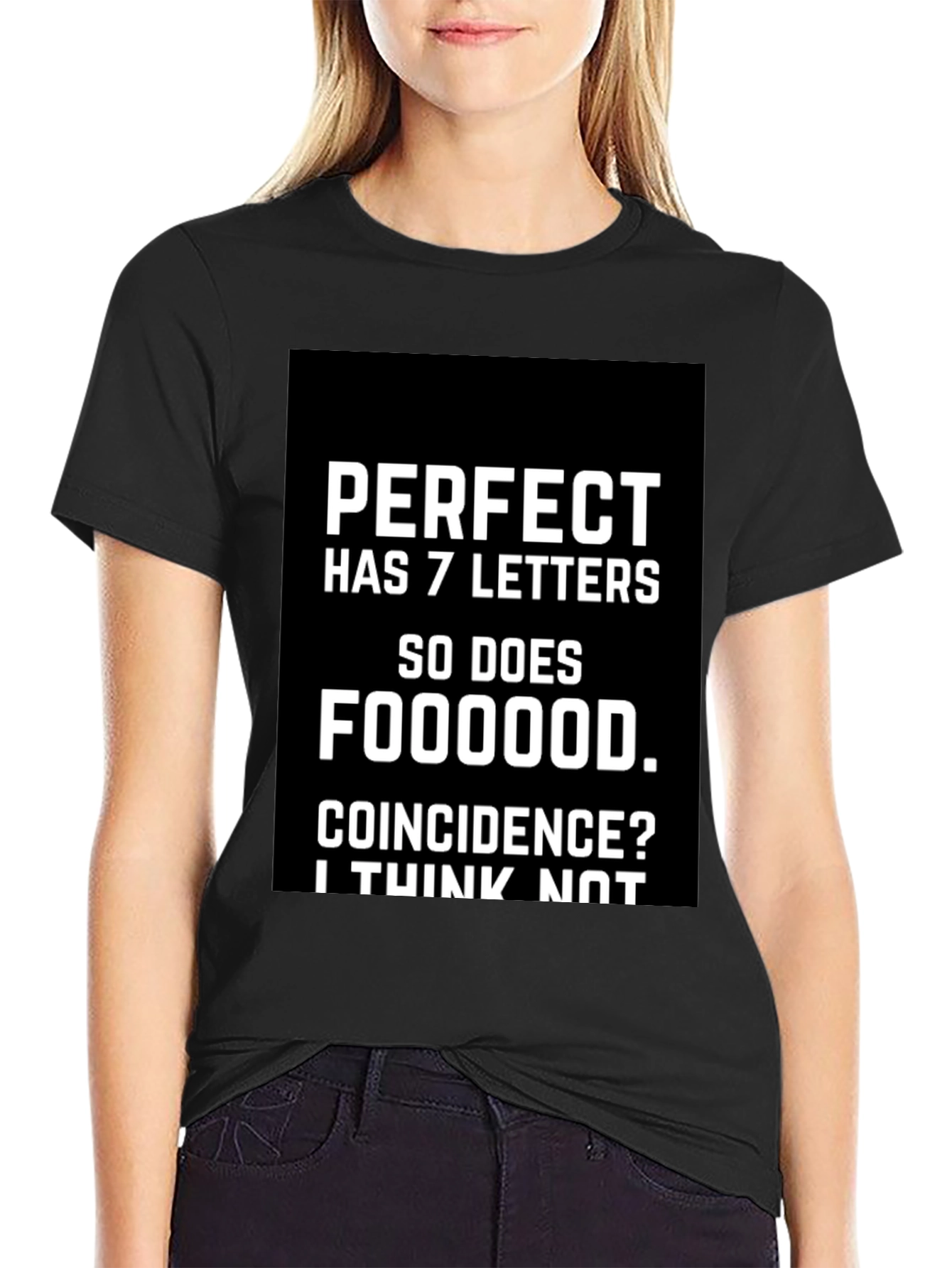 Black Perfect Foodie Tee - Funny Coincidence T-Shirt view 2