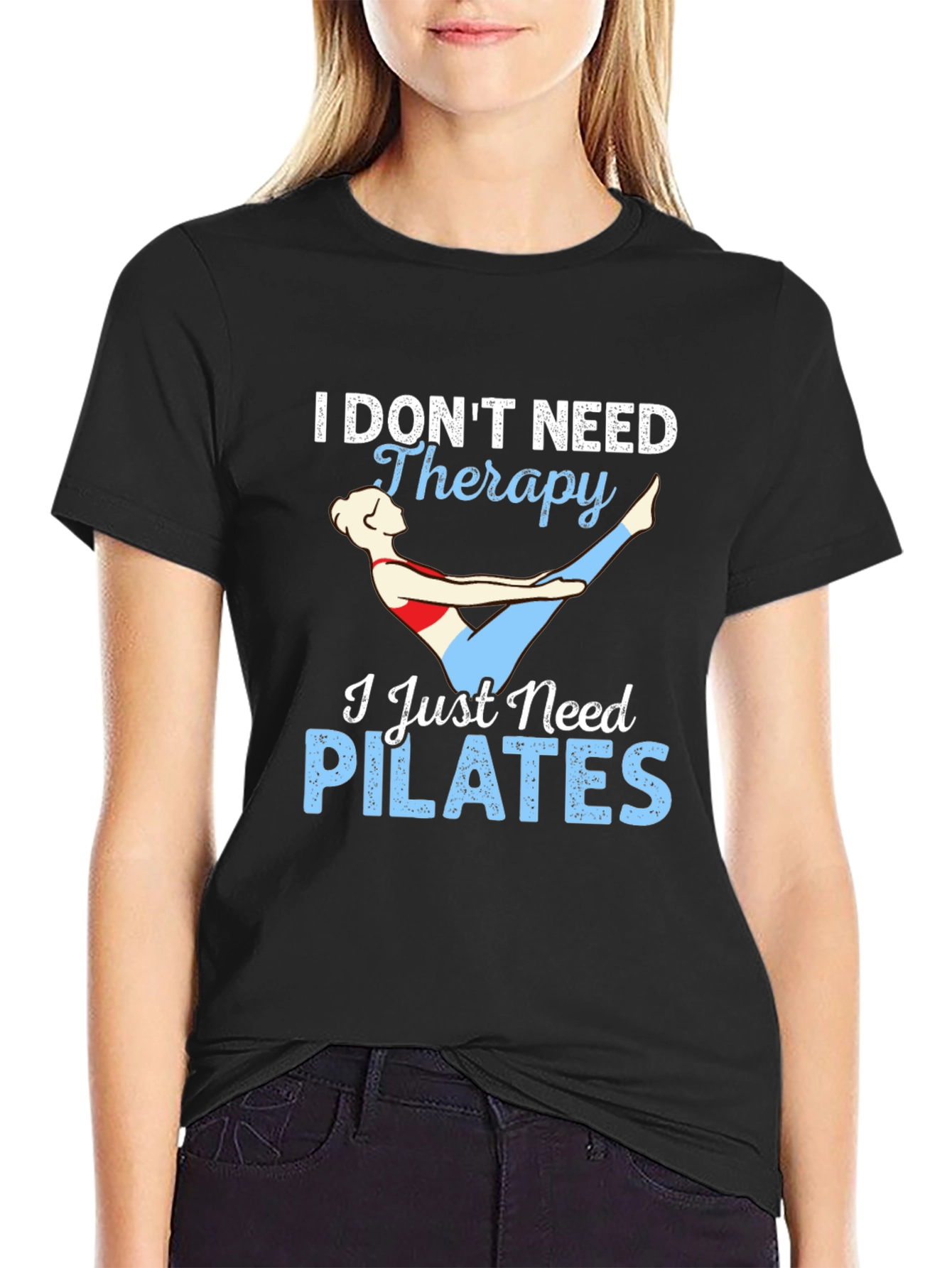 Black Pilates Therapy Graphic T-Shirt view 2