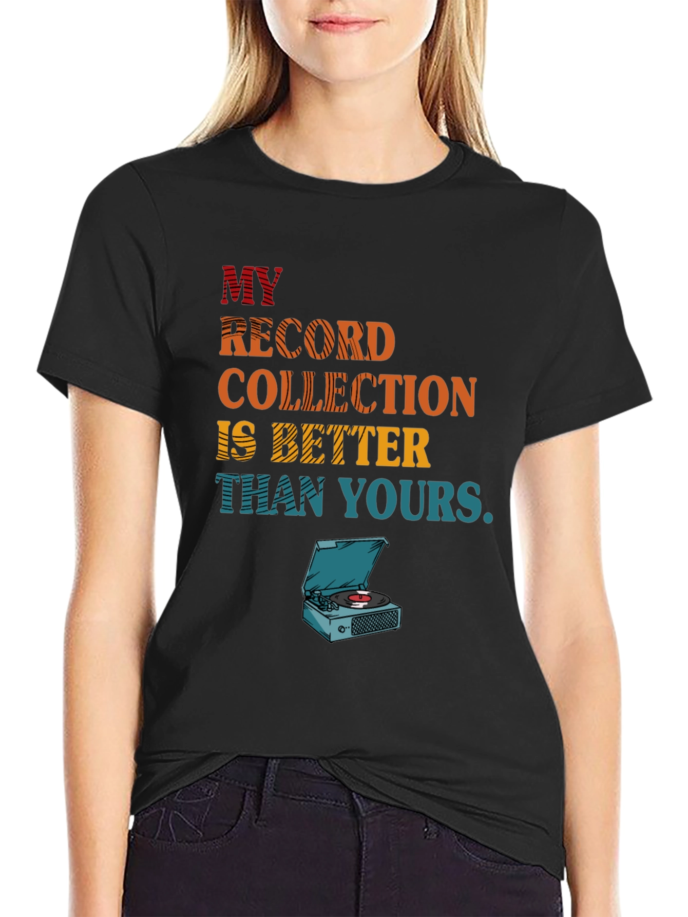 Black My Record Collection Graphic Tee view 2