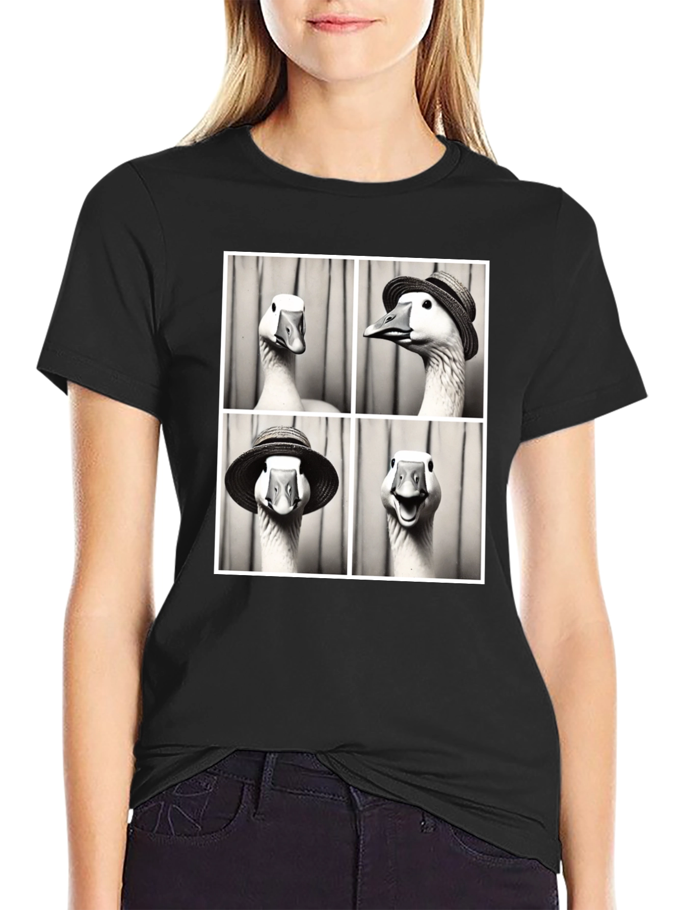 Goose Photo Booth Black T-Shirt - 2