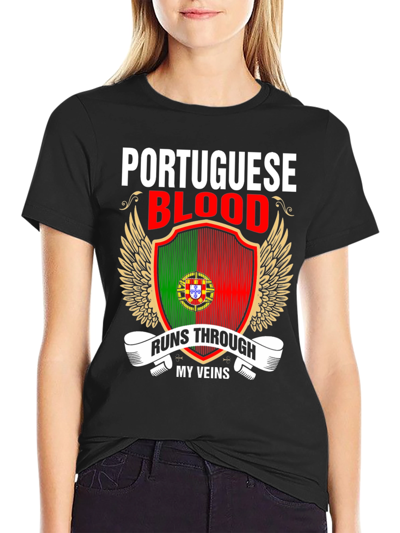 Portuguese Blood Runs Through My Veins Graphic Tee - 2