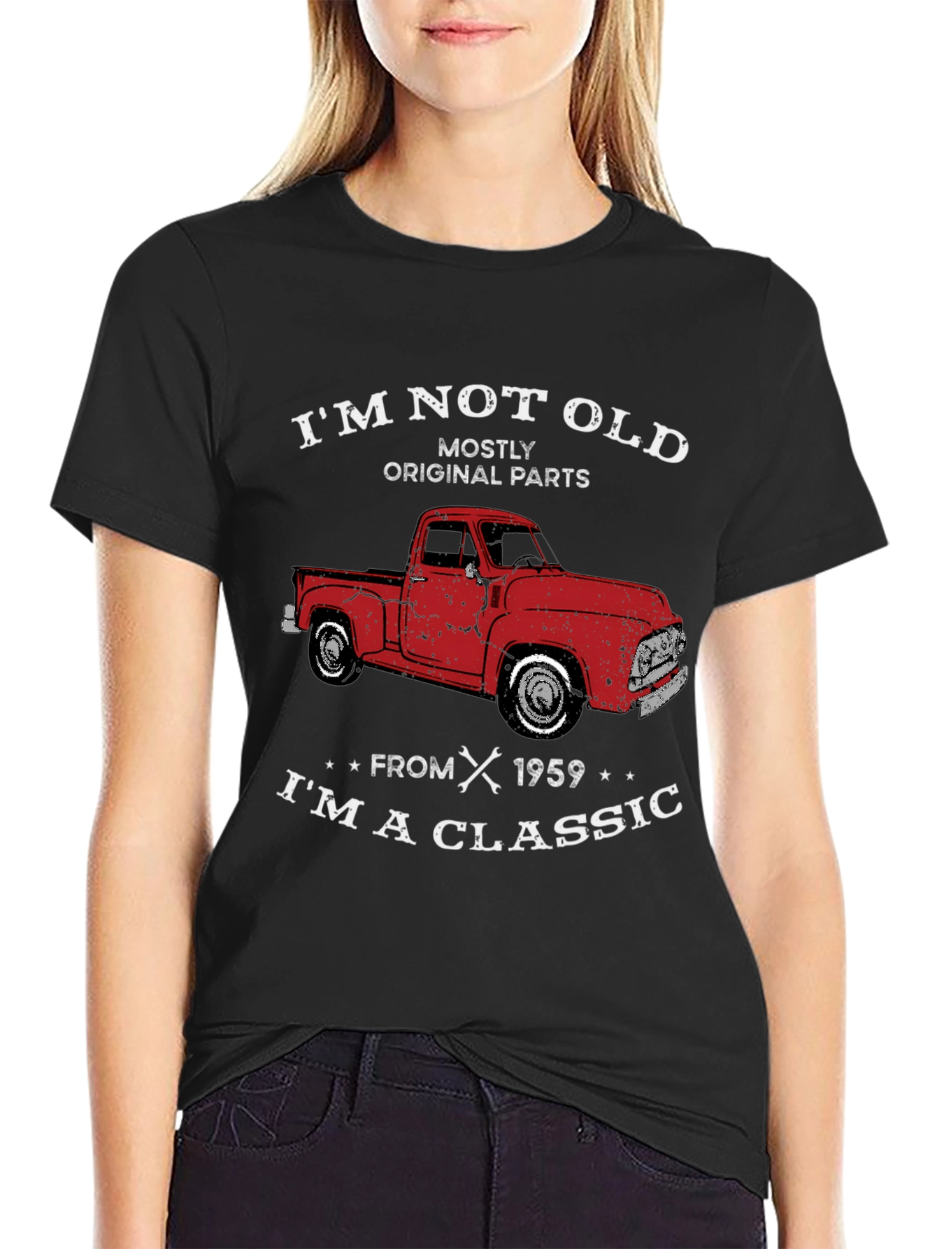 Black I'm Not Old Classic Truck Graphic Tee view 2